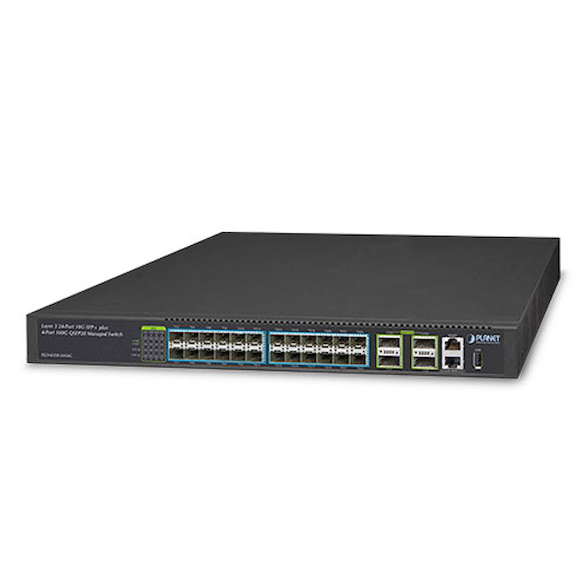 Layer 3 Yönetilebilir Switch (Layer 3 Managed Switch)&lt;br&gt;
24 x 10GBASE-SR/LR SFP+ yuva (1000BASE-SX/LX/BX SFP uyumlu)&lt;br&gt;
4 x 100G QSFP28 yuva, 100/40 Gigabit Ethernet destekler, 4 x 10 Gi