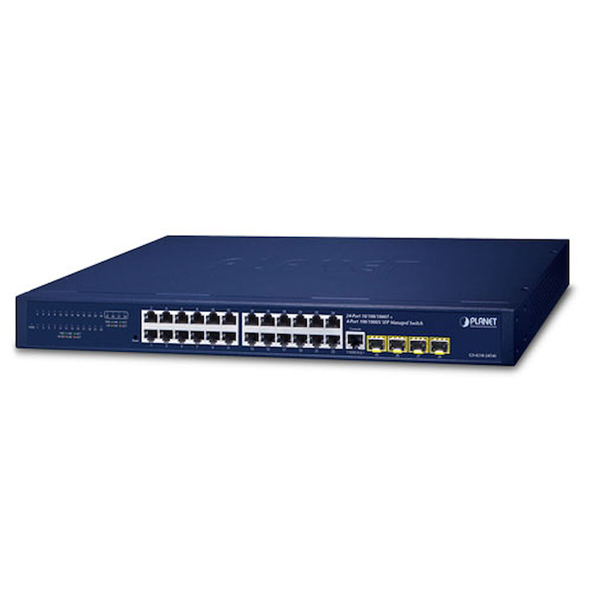 Yönetilebilir Gigabit Switch (Managed Gigabit Switch)&lt;br&gt;
24-Port 10/100/1000T&lt;br&gt;
4-Port 100/1000X SFP (Port 25 ile Port 28 arası)&lt;br&gt;
36-72V DC Yedek Güç&lt;br&gt;
1 x Konsol port