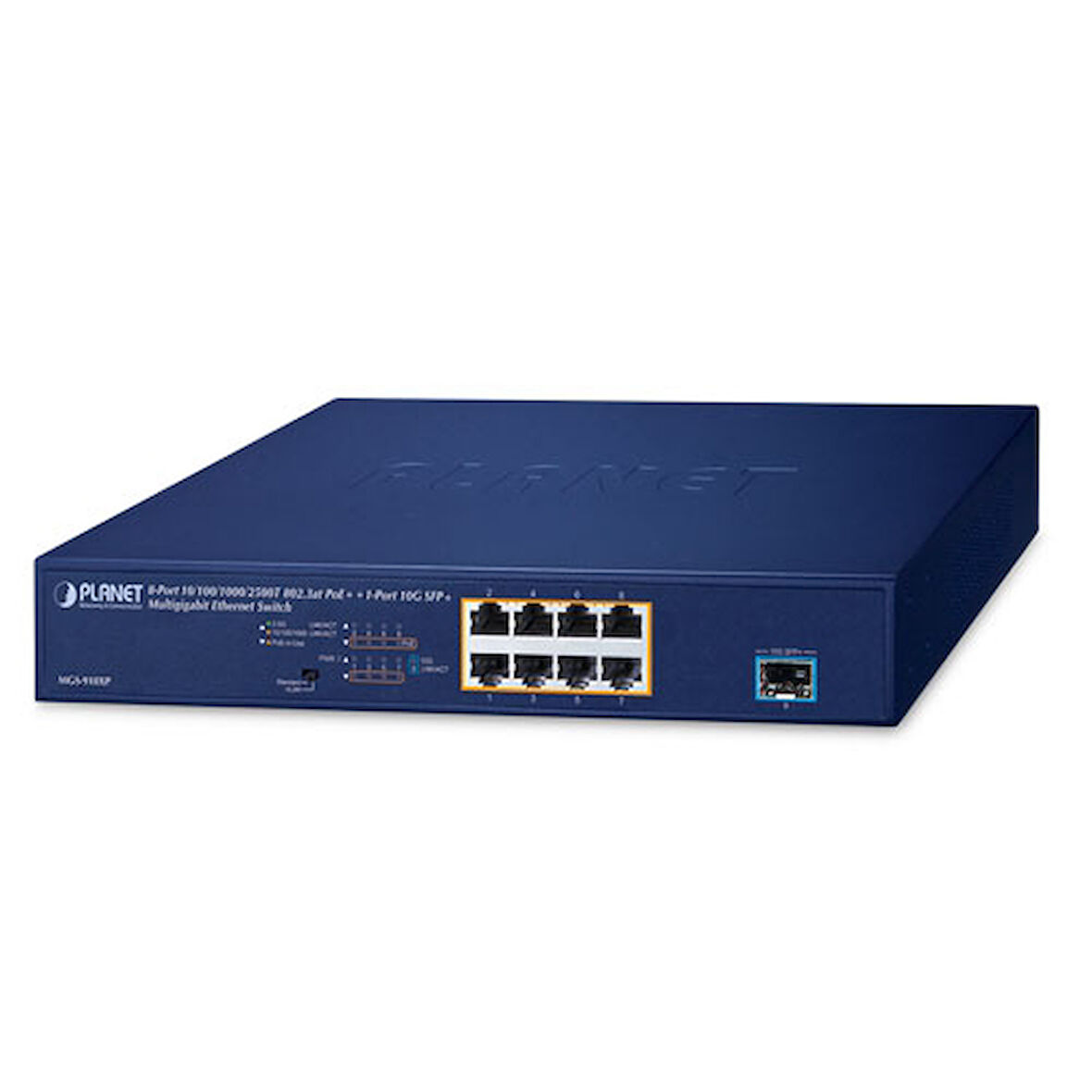 Yönetilemeyen Gigabit PoE Switch (Unmanaged Gigabit PoE Switch)&lt;br&gt;
8-Port 10/100/1000/2500T 802.3at PoE+ (Port başına 32 watt) (PoE Güç Bütçesi maks. 120 Watt)&lt;br&gt;
1-Port 10GBASE-X SFP+ y