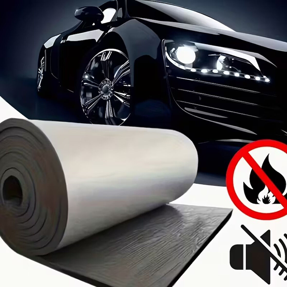 Kaput Altı Alüminyum Folyolu Kendinden Yapışkanlı 6mm 100x150 Kauçuk Ses Yalıtım Levhası