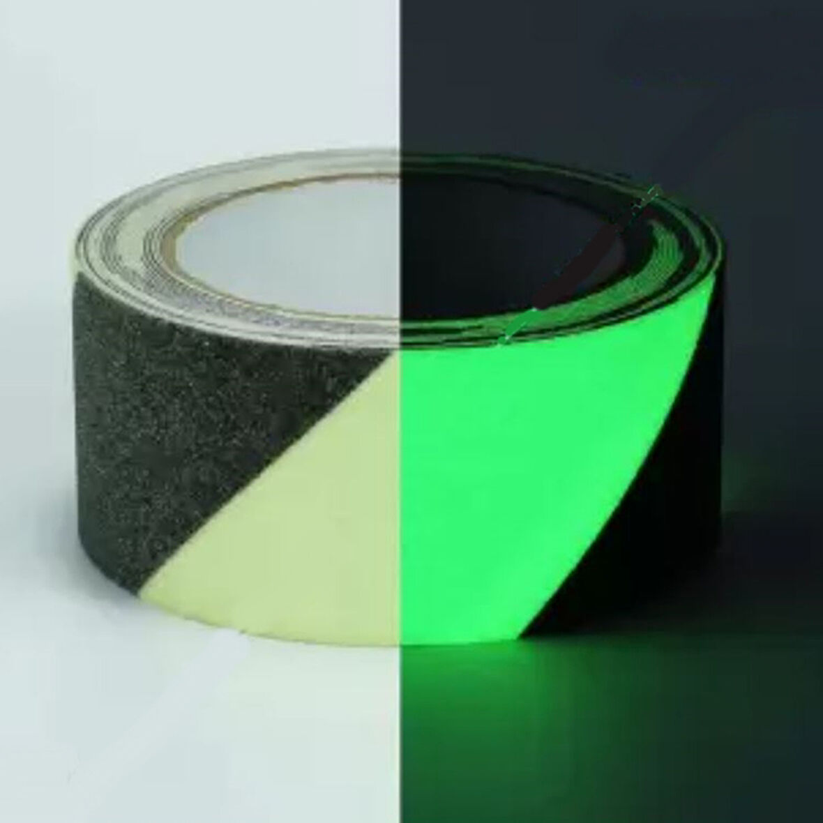 Fosforlu Kaydırmaz Bant 50mmx25mt Çapraz Yeşil Fosforlu Merdiven Bandı 50mm