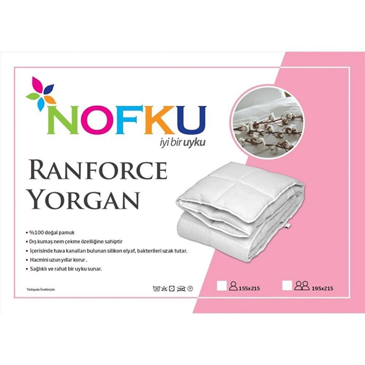 Nofku Çift Kişilik Ranforce Yorgan 195X215