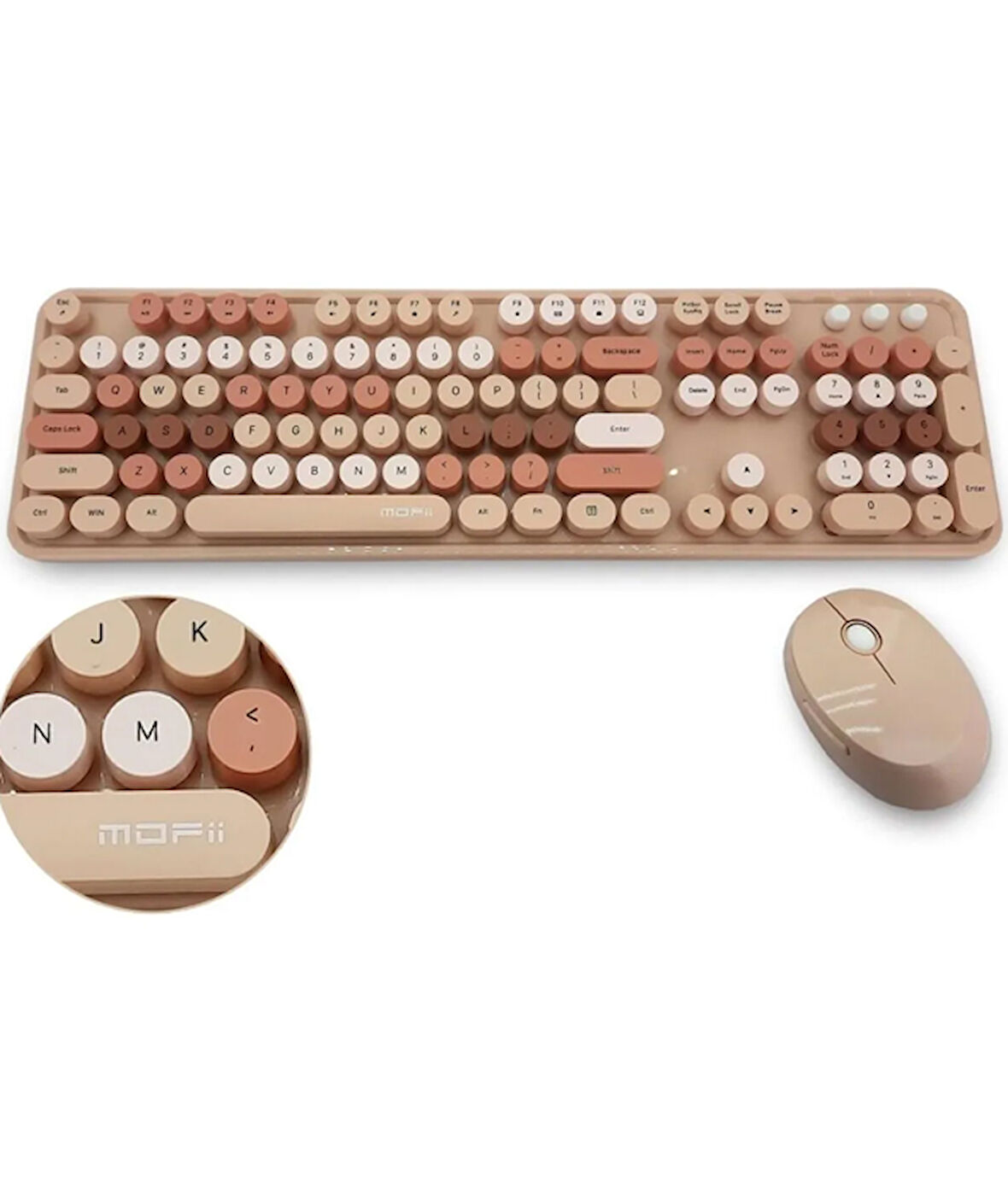Mofii Kahverengi Sweet Dm Combo Klavye Mouse Set