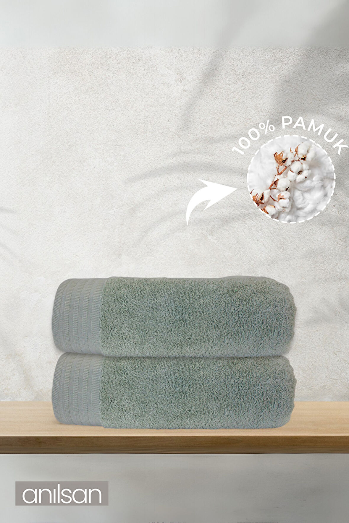 2'li Rava Banyo Havlusu - 70x140 Cm, 570gr, %100 pamuk, Spa Ve Otel Havlusu, Günlük Kullanıma Uygun