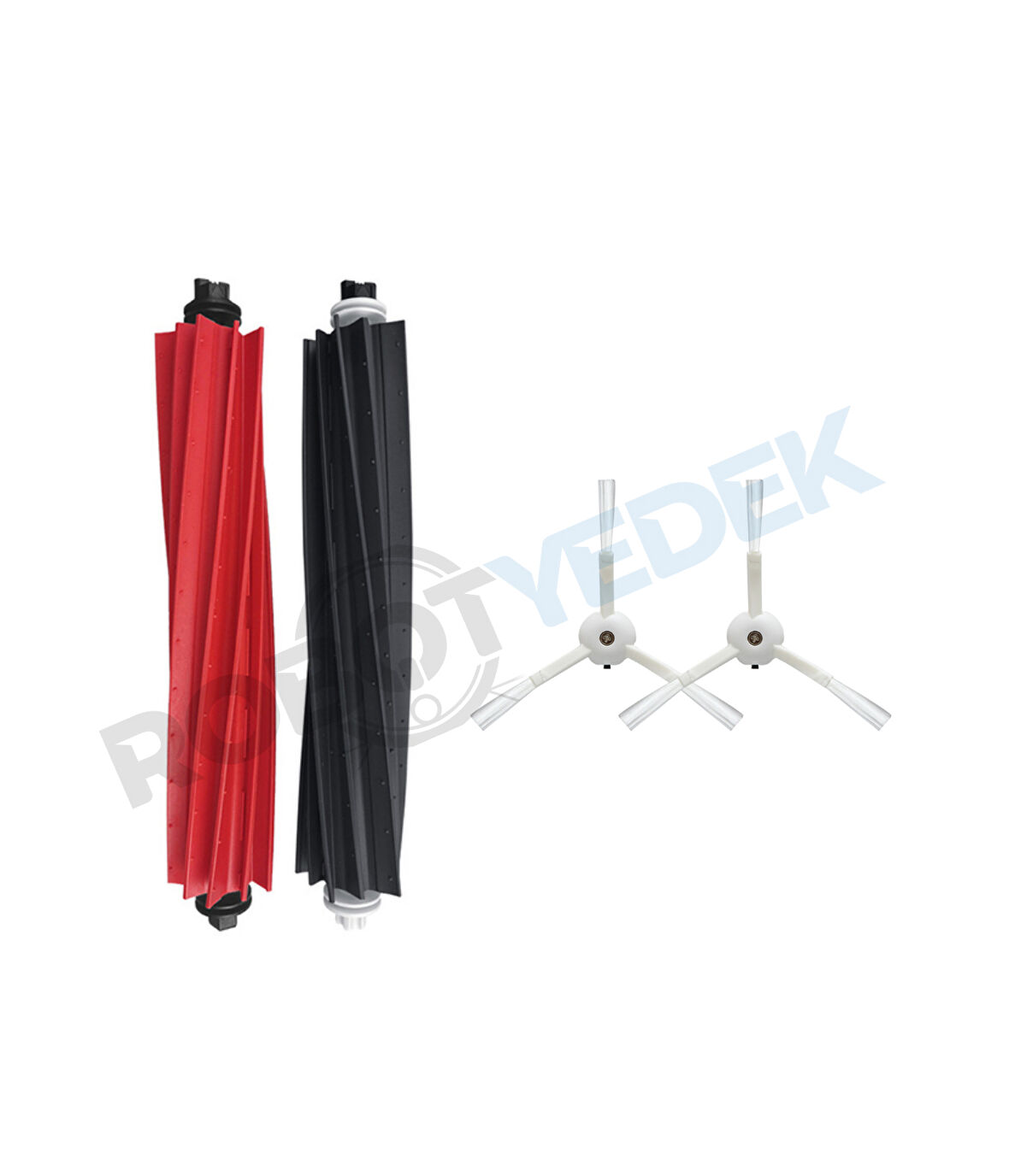 Roborock Q8 Max, Q8 Max Plus Beyaz Uyumlu Yedek Ana Fırça ve Yan Fırça-3 Parça