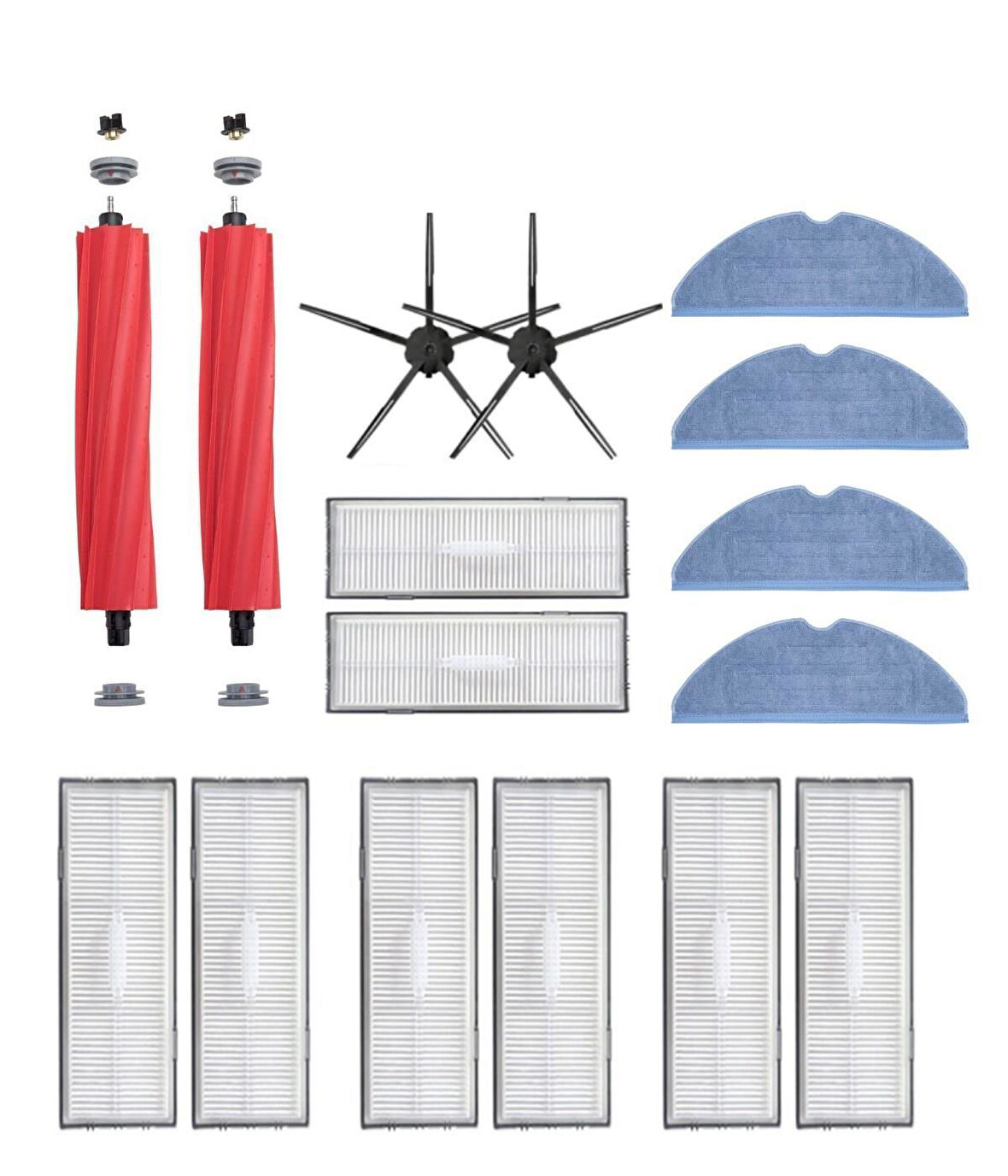 Roborock G10 Uyumlu Yedek Fırça Hepa Filtre Mop Seti-17 Parça