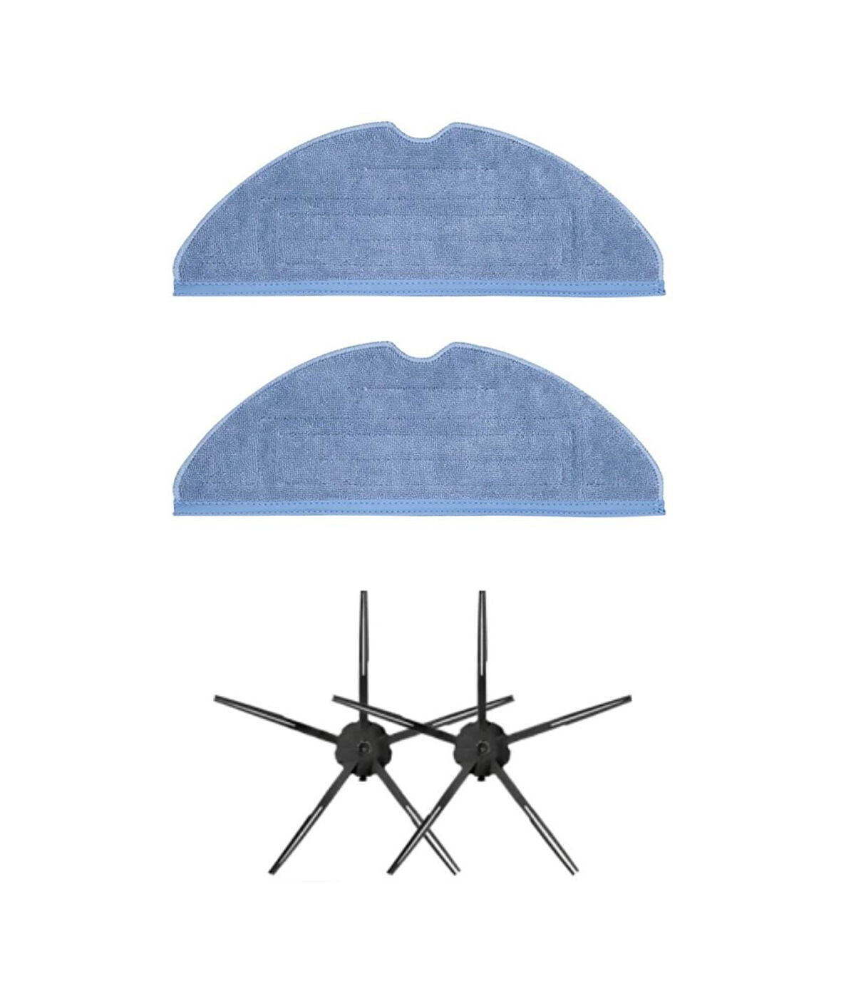 Roborock G10 Uyumlu Yedek Mop ve Yan Fırça-4 Parça