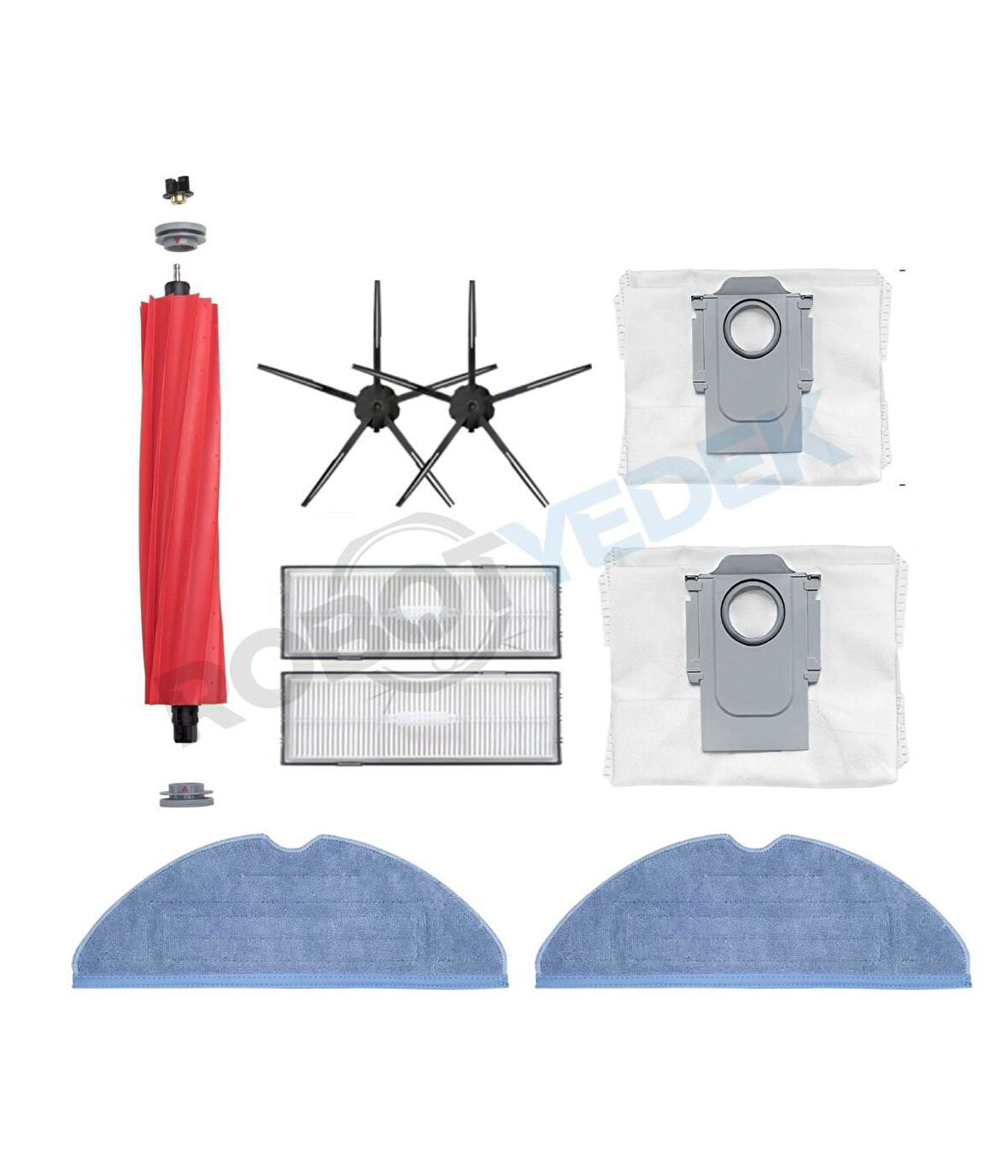 Roborock G10 Uyumlu Yedek Fırça Hepa Filtre Toz Torba  Mop Seti-9 Parça