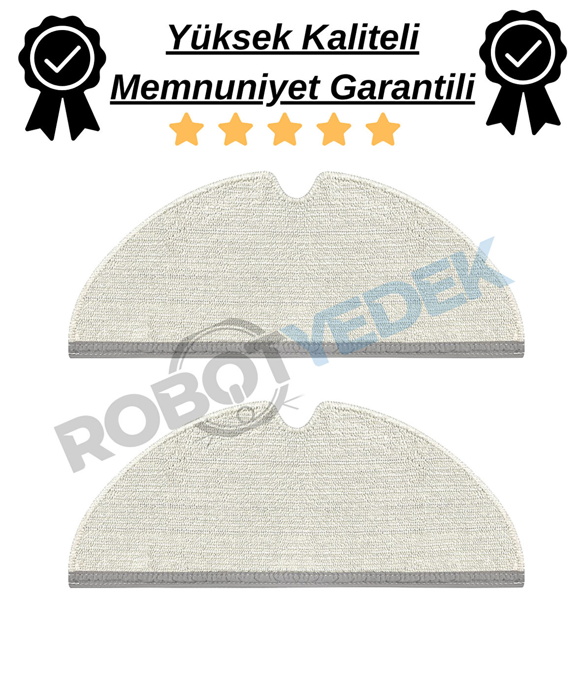 Roborock S5 Max Uyumlu Yüksek Kaliteli 2 Adet Mop-Tam Yüzey Mikrofiber
