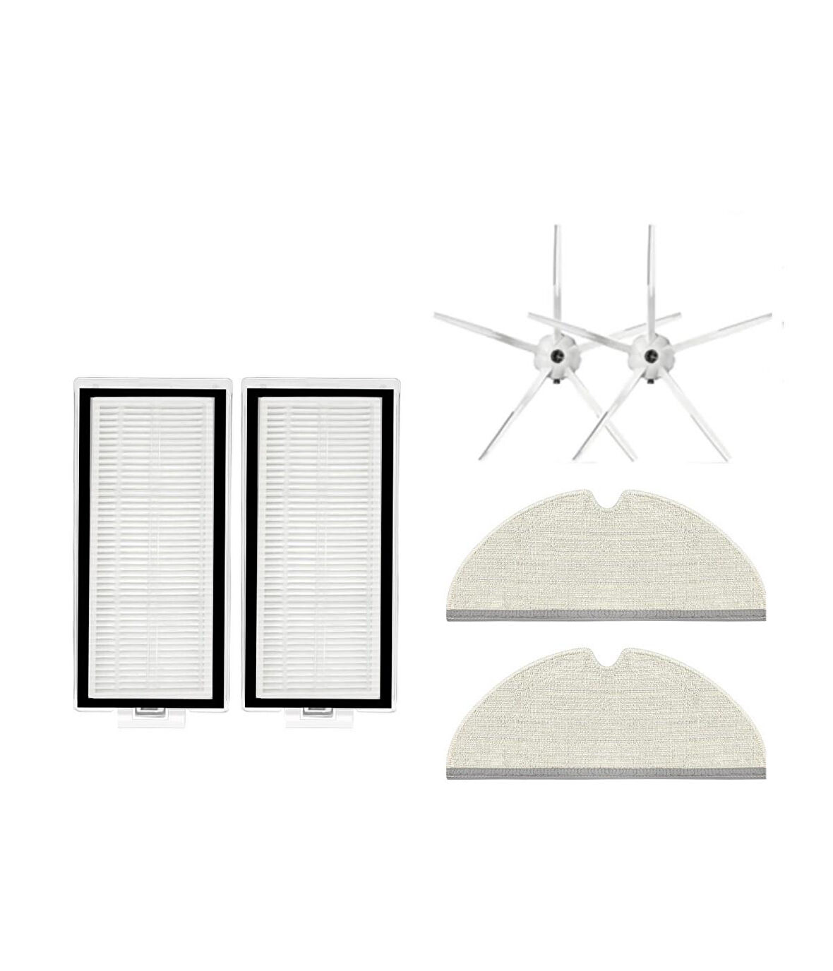 Roborock Q7 Max, Q7 Max Plus Beyaz Uyumlu Yedek Hepa Filtre Yan Fırça Mop-6 Parça