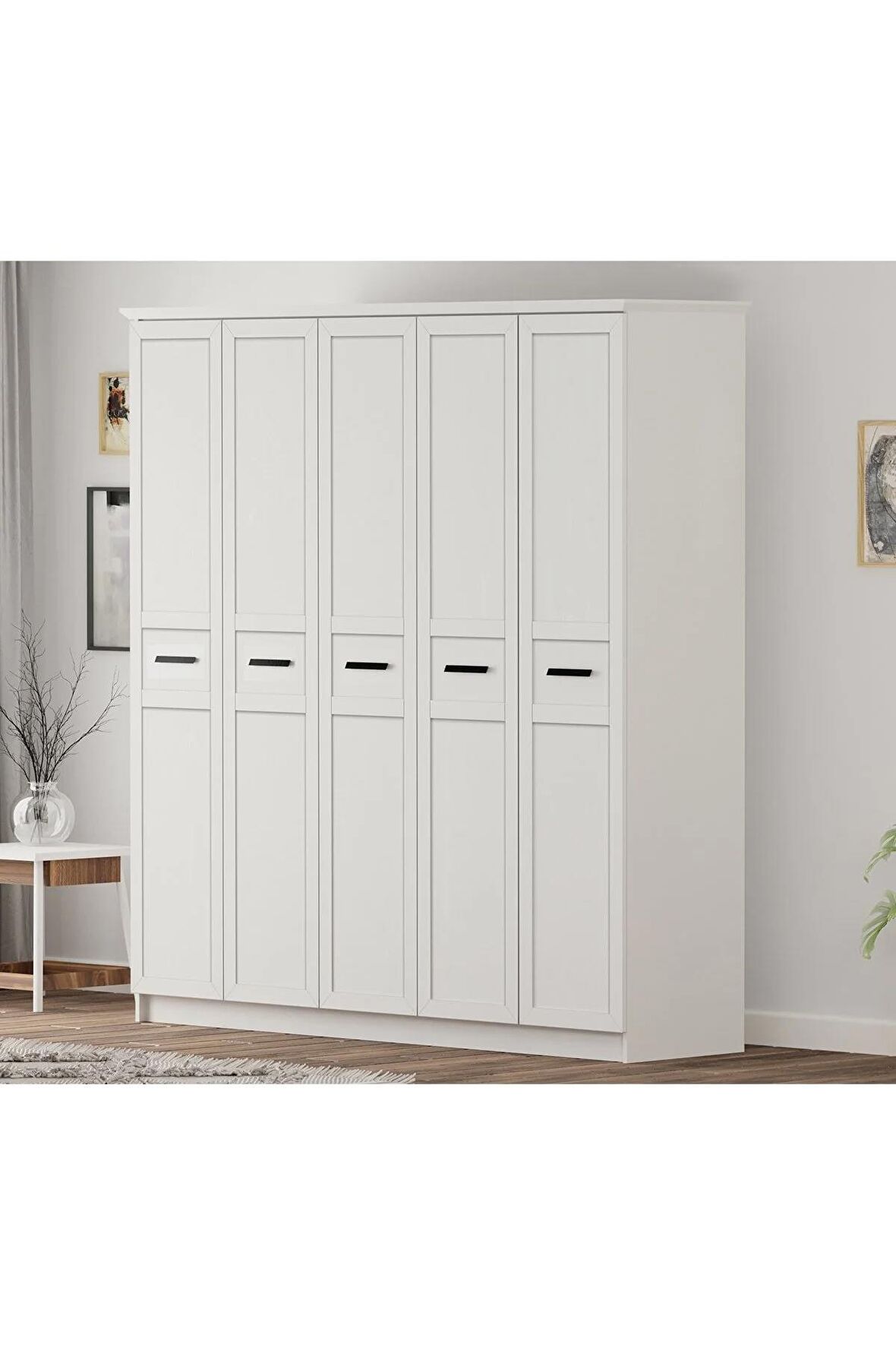 Rabi Mobilya Rumy-s1 Country 5 Kapaklı Mega Gardırop 