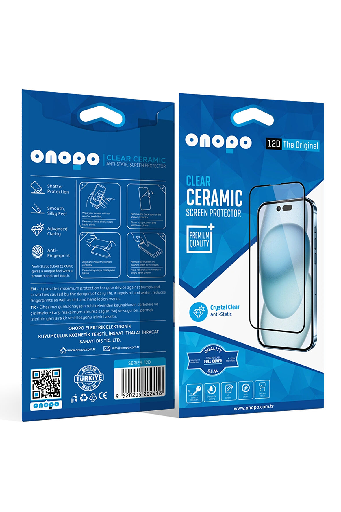 onopo Redmi 13 Uyumlu Tam Kaplayan Şeffaf Seramik 12D Cam Ekran Koruyucu