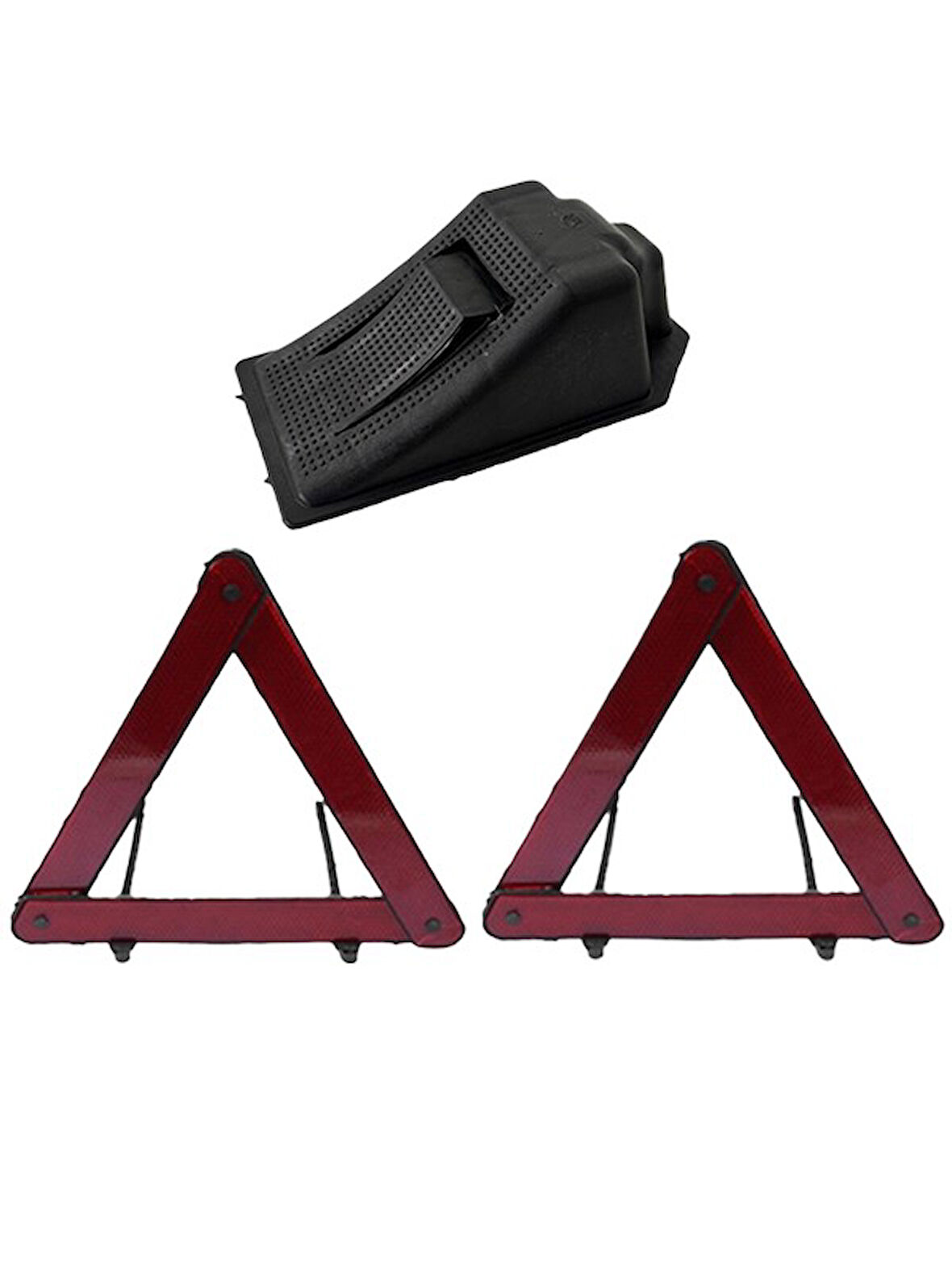 Üçgen Reflektör 2 Adet  Ve Takoz Muayene Seti