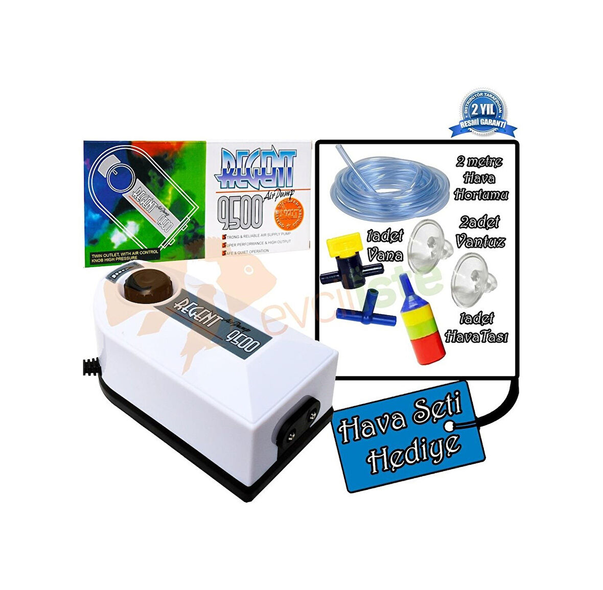 Regent 9500 Çift Çıkışlı Hava Motoru+Hava Seti