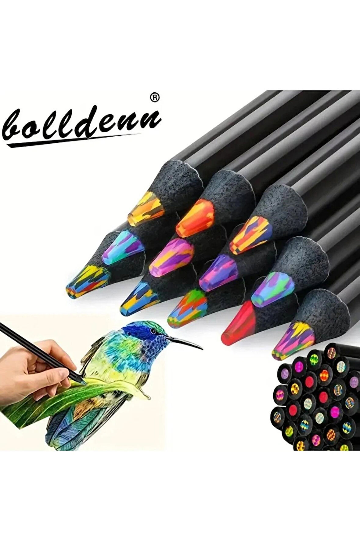 12 adet Gradyan Gökkuşağı Sihirli Kalem - Kawaii Yaratıcı Yazı ve Sanat Malzemeleri