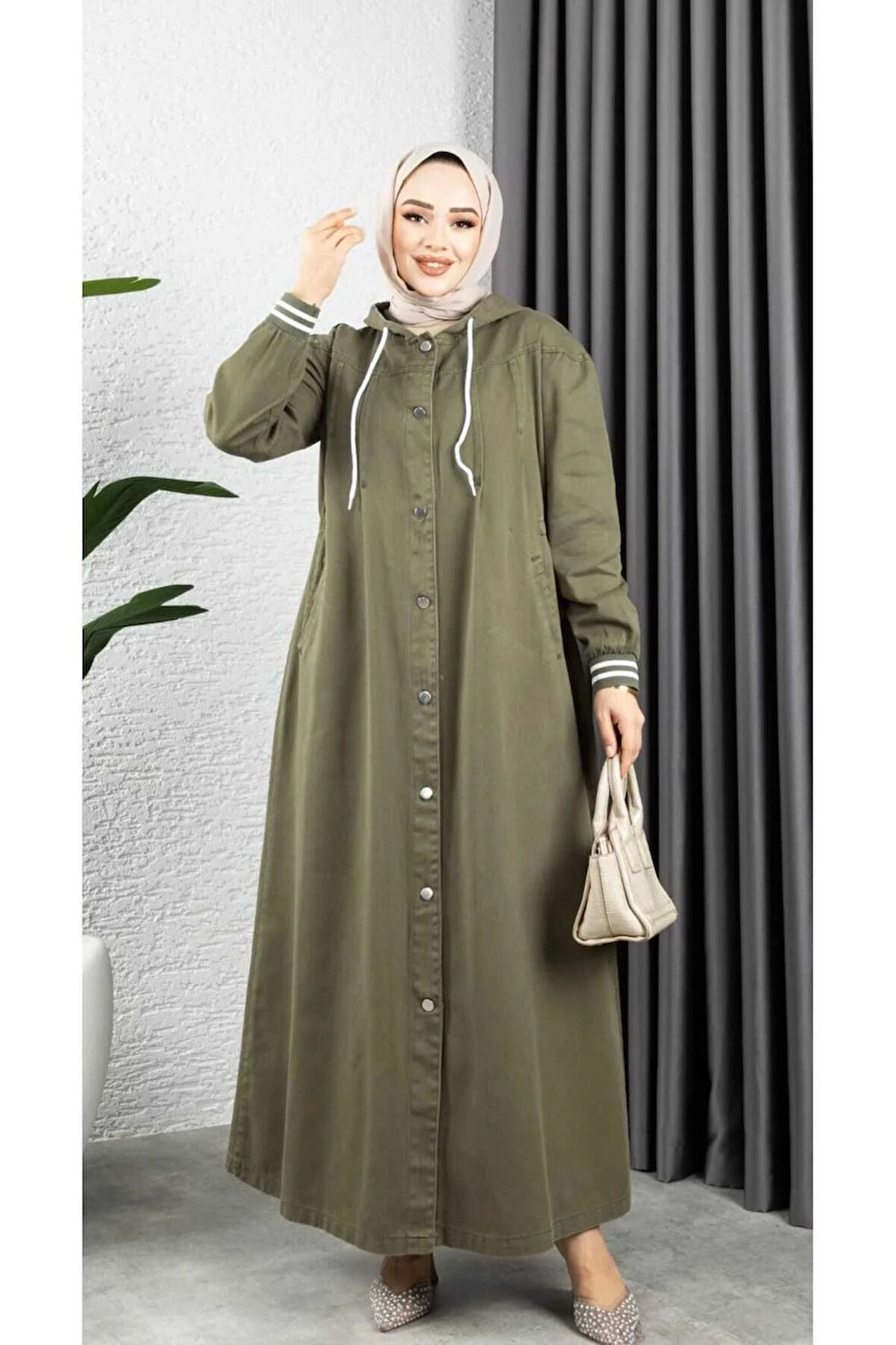 Kadın Kol Ribanalı Gabardin Kap