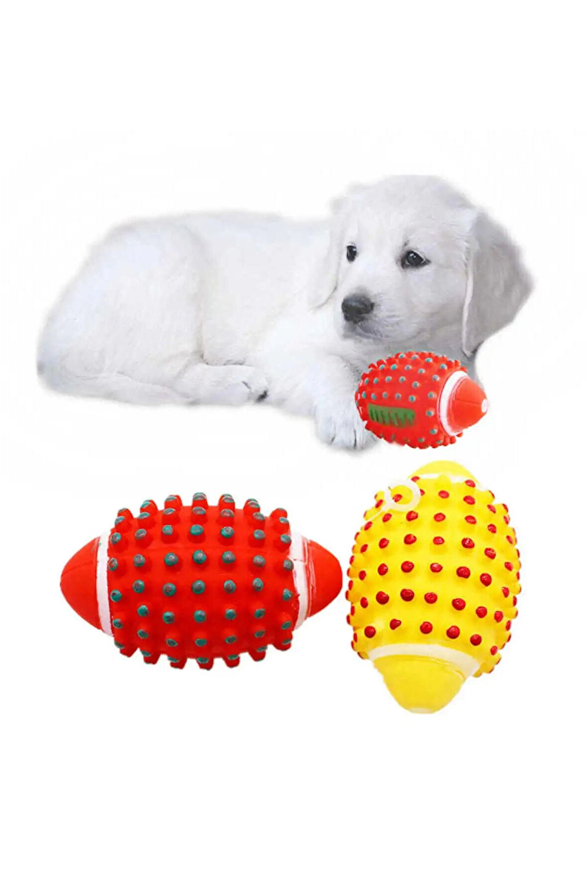 Renkli Köpek Sesli Isırma Diş Kaşıma Oyun Topu Köpek Oyuncağı Köpek Diş Kaşıyıcı Oyuncak