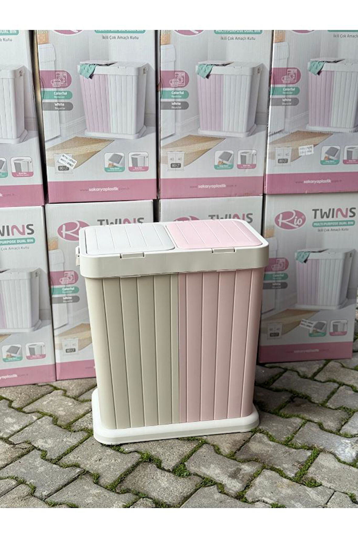 HediyeKöşkü Rio 2li twins Kirli Çamaşır Sepeti(pembe)