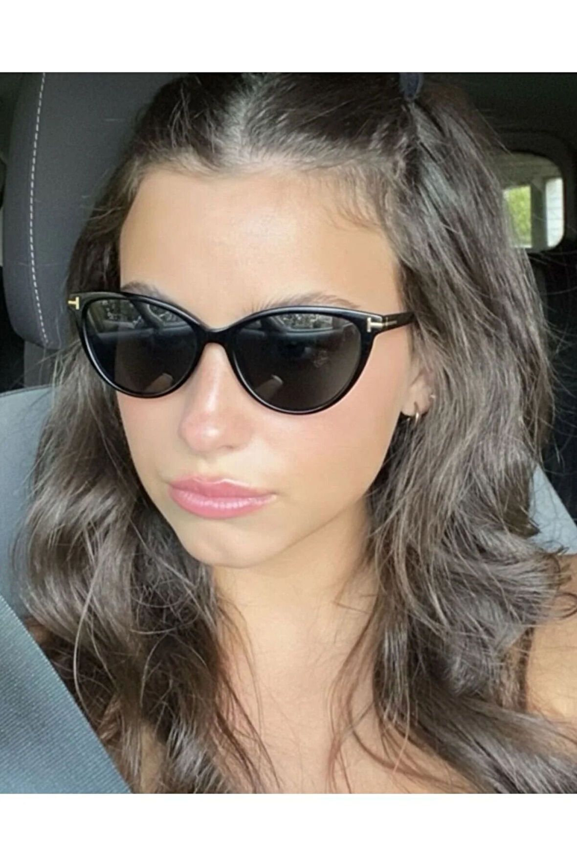 Siyah Cat eye T aksesuarlı Gold Detay Kedi Güneş Gözlüğü Popüler Model