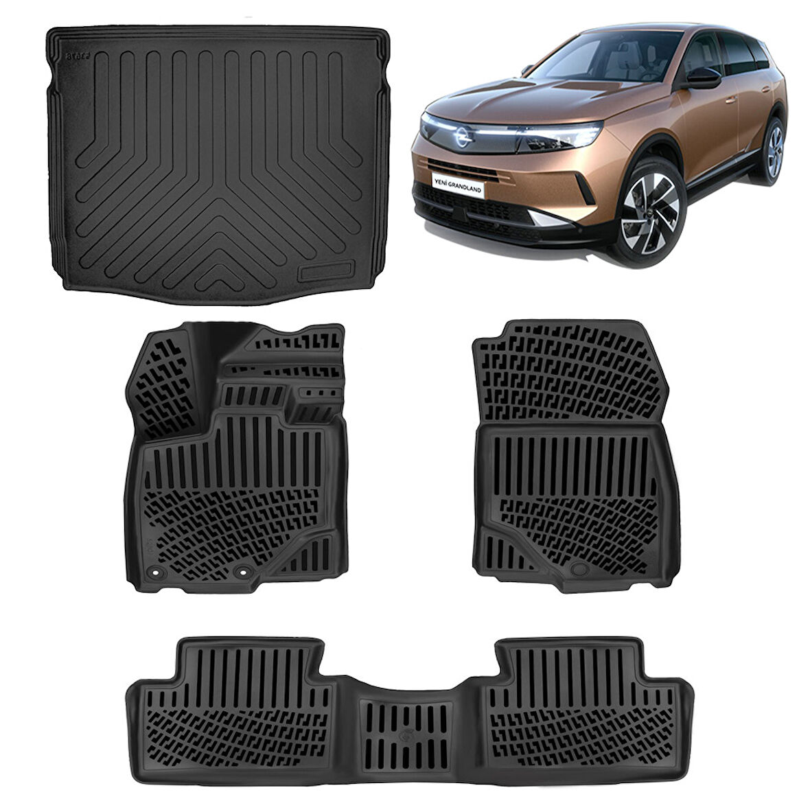 Rizline Opel Grandland EV  2025 veSonrası 3D Havuzlu Papsas ve Üst Bagaj Havuzu