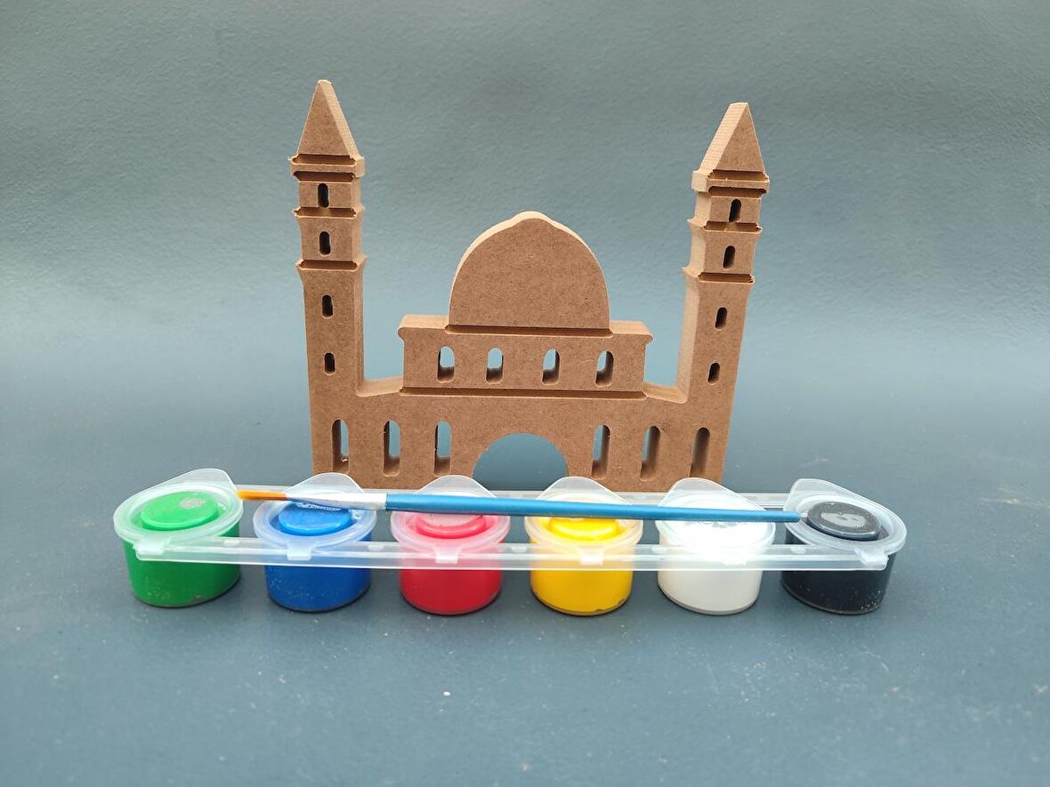 RMZN1-Ayasafya Camii ( 10 cm 18 mm ) Ramazan Ayına Özel Ahşap Boyama Etkinliği, Boyama Seti,