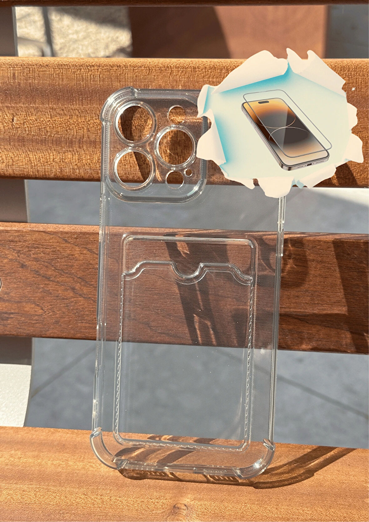 iPhone 16 Pro Max Uyumlu Kamera Korumalı Kartlıklı Darbe Emici Antrasit Kılıf - Kırılmaz Cam Hediyeli