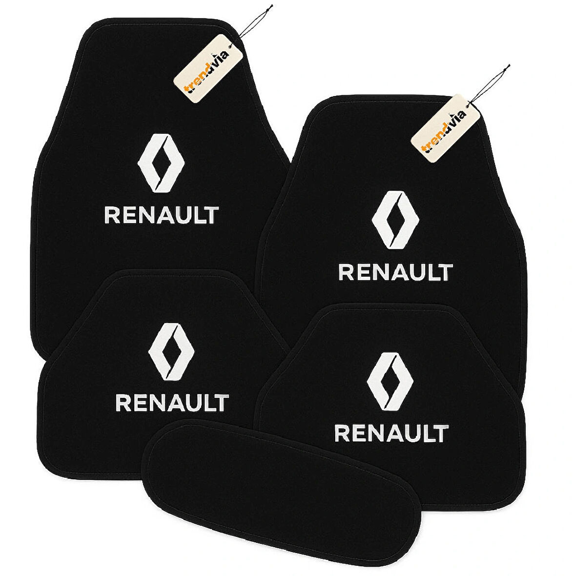 Siyah Renk Renault Araba Halı Paspas Seti 5'li – Kaymaz, Suya Dayanıklı, Kolay Temizlenebilir Araç Paspası