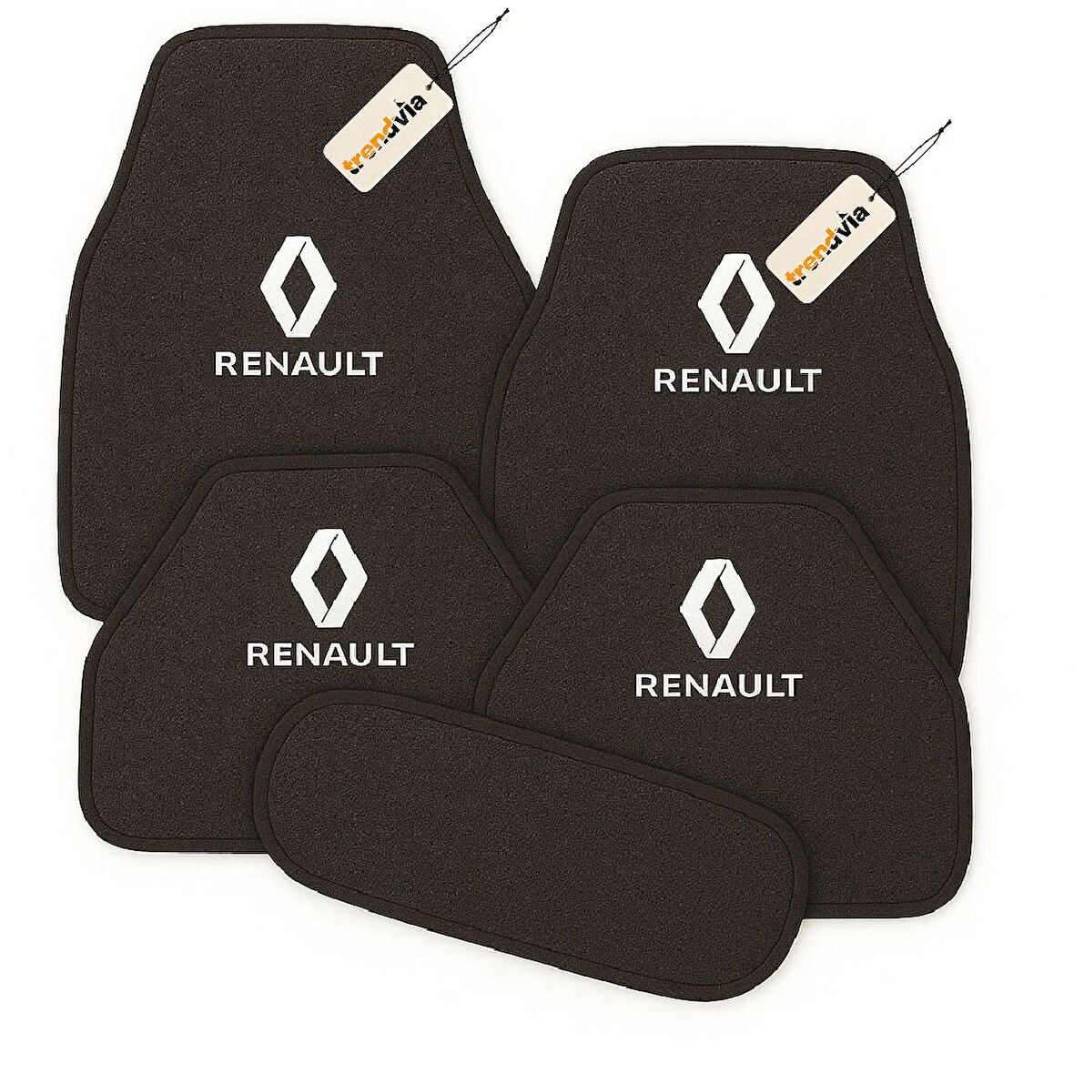 Antrasit Renk Renault Araba Halı Paspas Seti 5'li – Kaymaz, Suya Dayanıklı, Kolay Temizlenebilir Araç Paspası