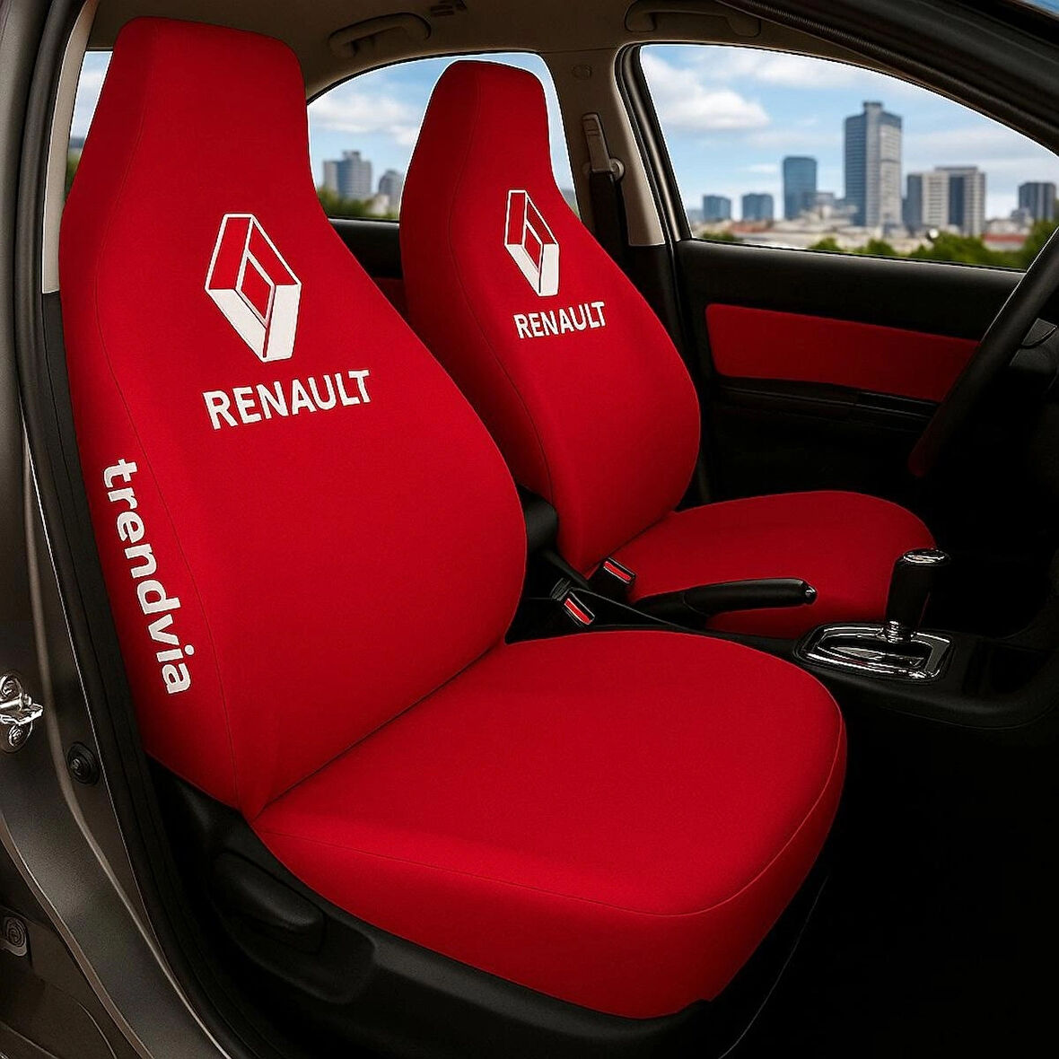 Renault Kırmızı Renk Ön ve Arka Koltuk Kılıfı Penye Servis Seti – Araba Koltuk Koruyucu