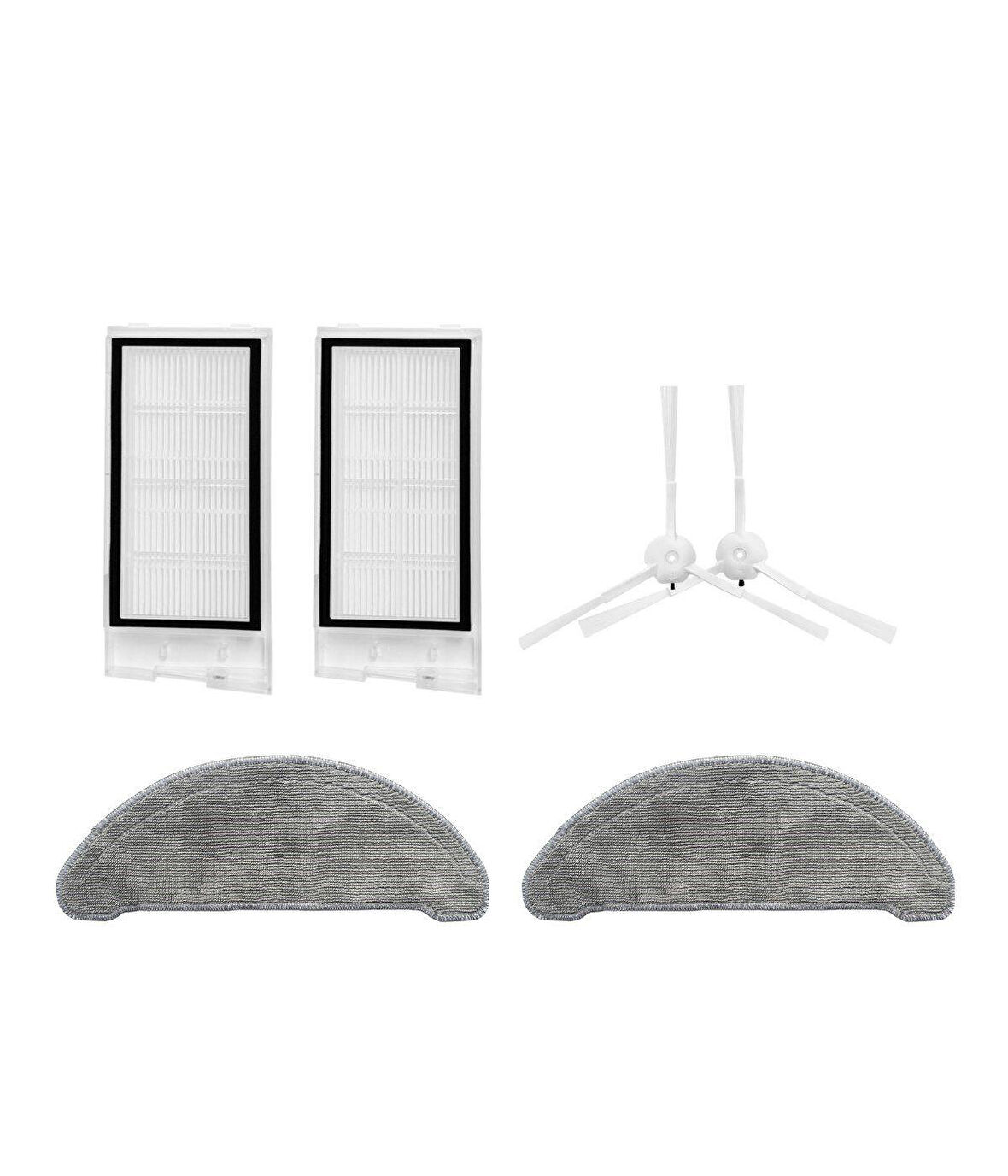 Roidmi Eve Vacuum Mop Uyumlu Yedek Hepa Filtre Yan Fırça Mop-6 Parça