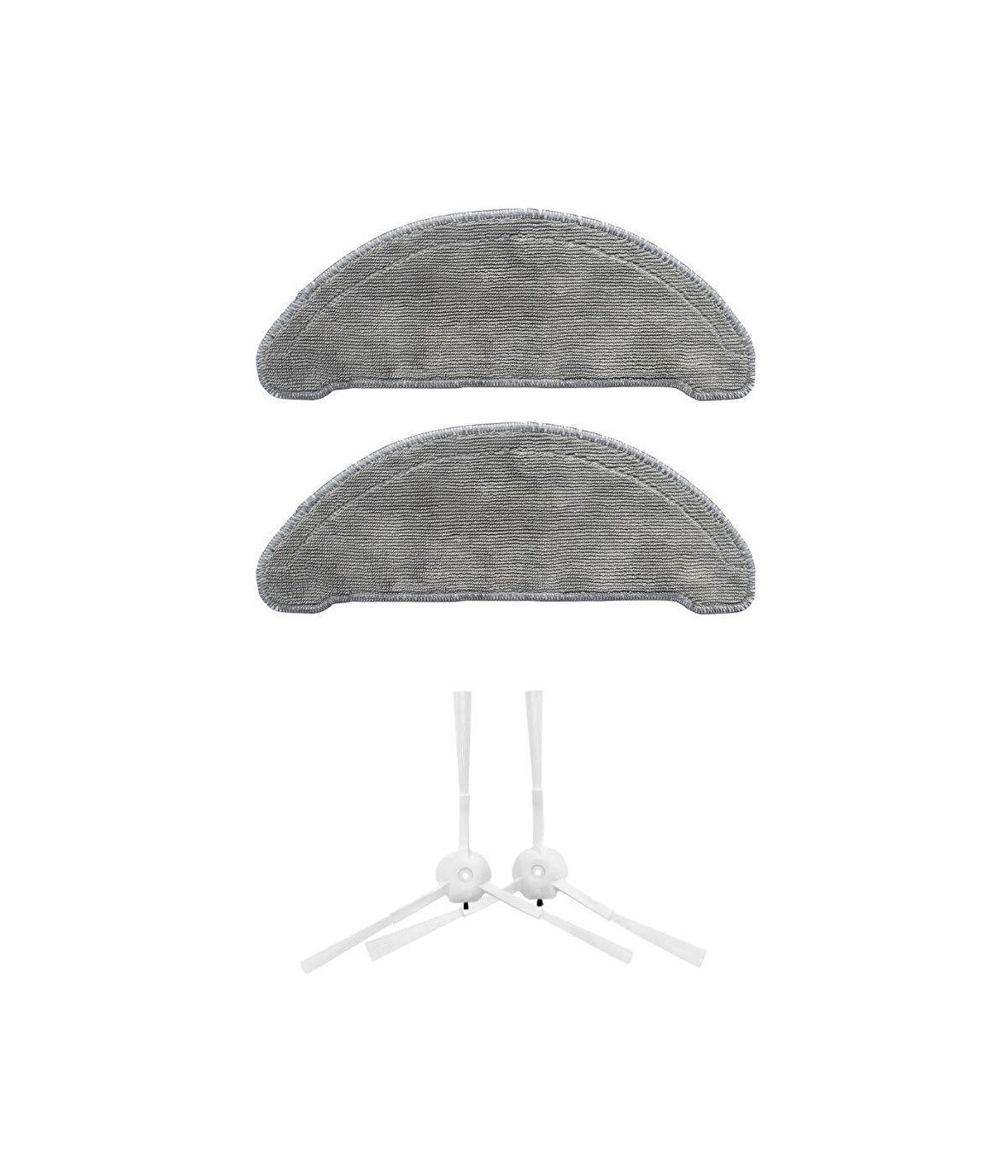 Roidmi Eve Plus Uyumlu Yedek Mop ve Yan Fırça-4 Parça