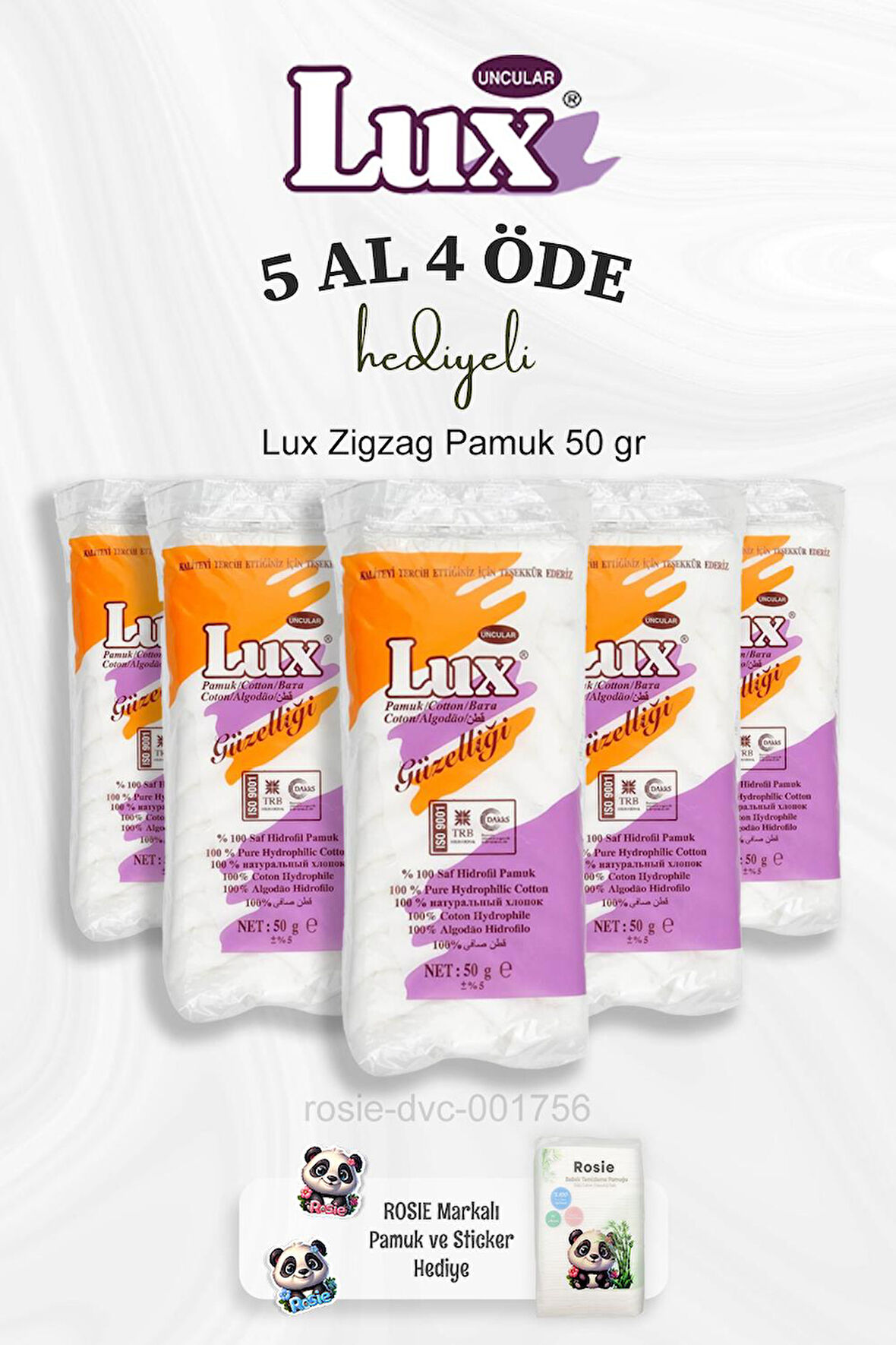 Lux Zigzag Pamuk 50 gr 5 Al 4 Öde ve Rosie Pamuk