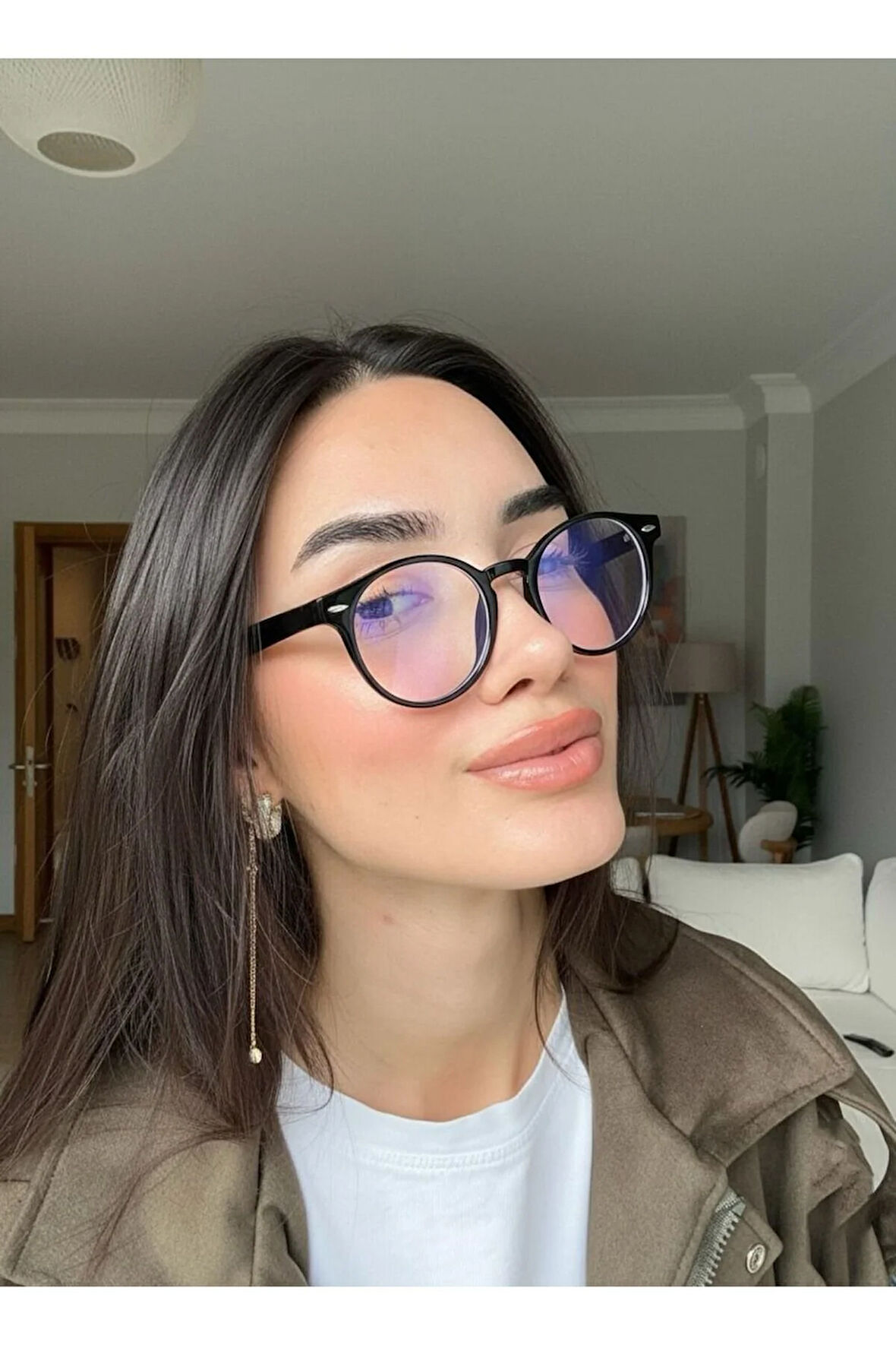 Round Yuvarlak Siyah Unisex Kadın Erkek Mavi Işık Korumalı Gözlük| optik uyumlu