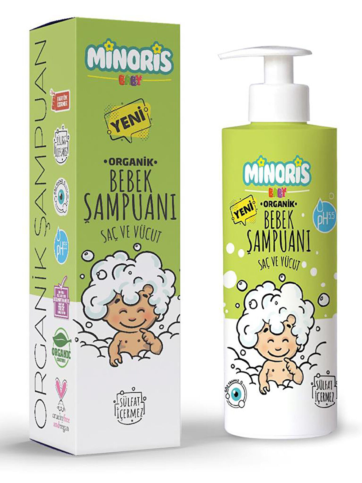 Nessiworld Minoris Baby Organik Bebek Saç ve Vücut Şampuanı 400ml