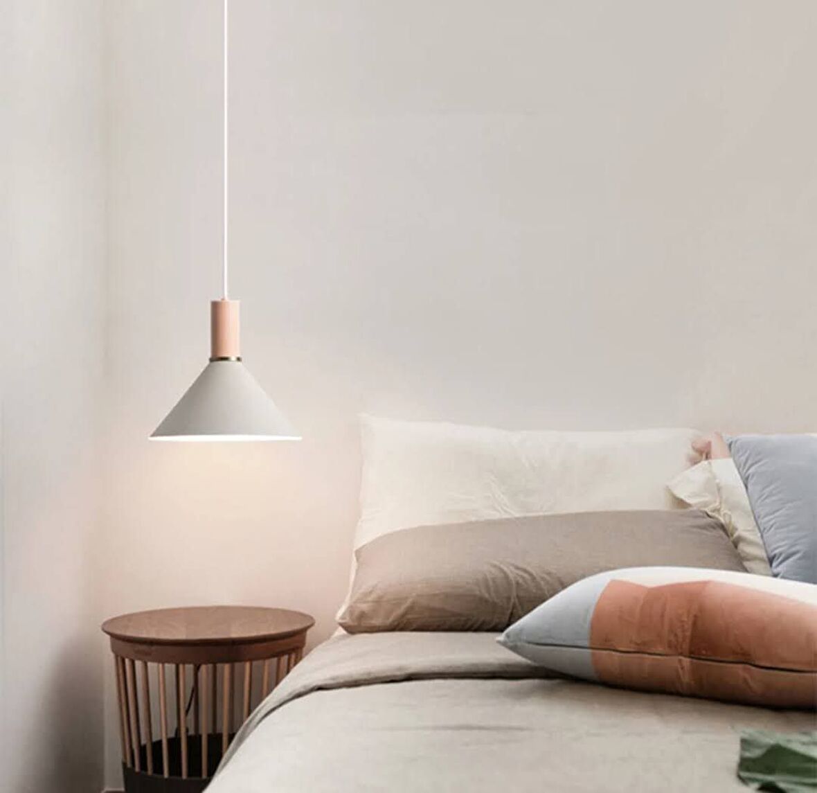 Rsylight Retro Metal Beyaz Dekotatif Metal Dekoratif Tekli Sarkıt Avize Çap:30 cm