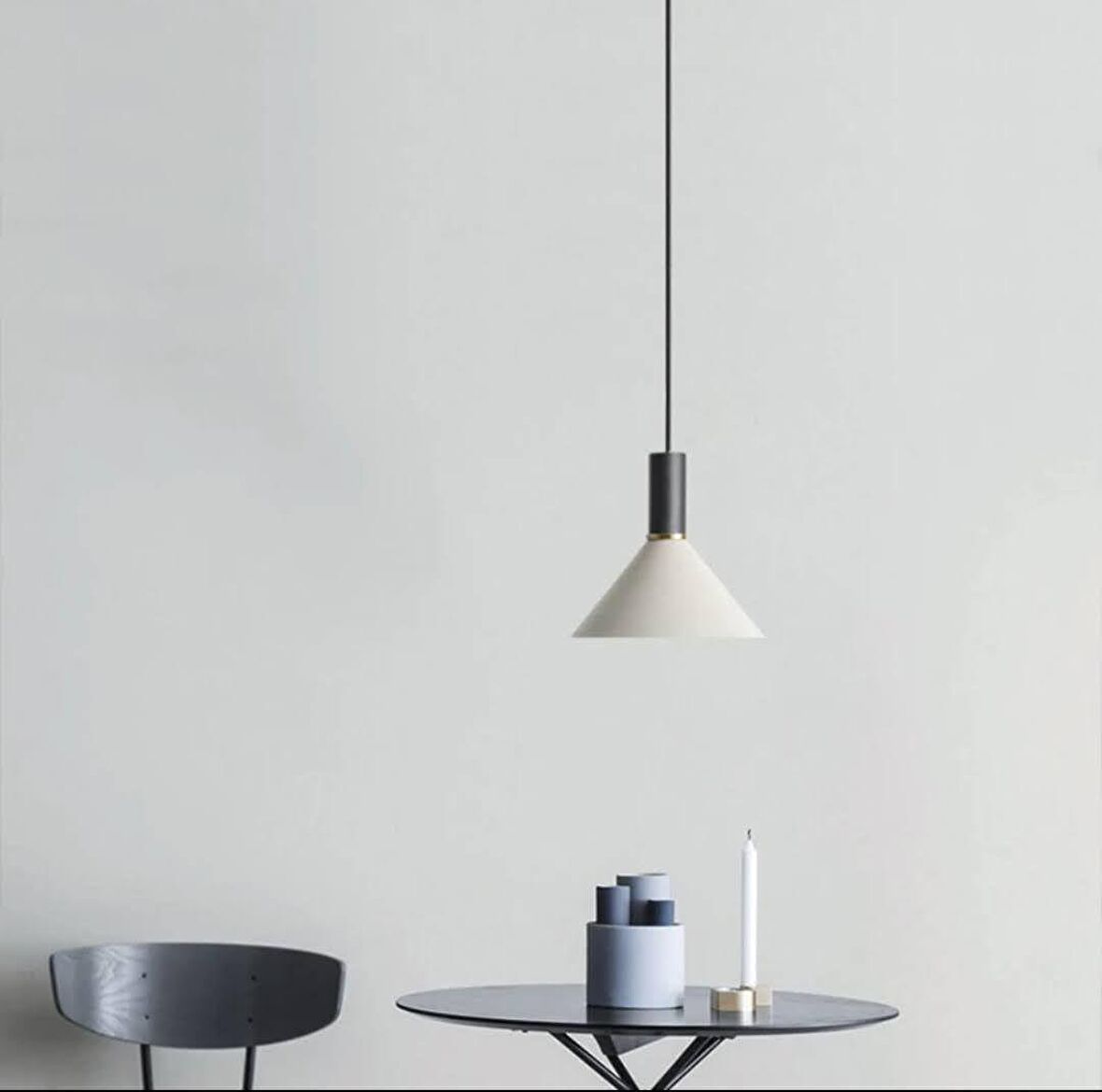 Rsylight Retro Beyaz/Siyah Metal Dekoratif Tekli Kafe Mutfak Aydınlatma Avize Çap:30 cm