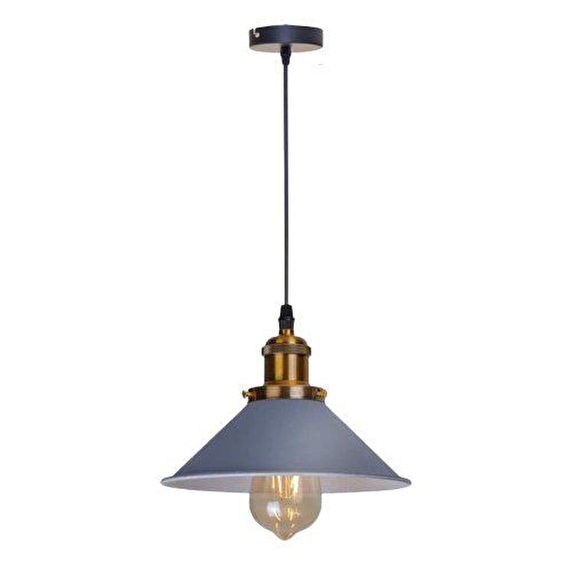 Rsylight Retro Dekoratif Tekli Gri Rustik Metal Sarkıt Avize 22 Cm
