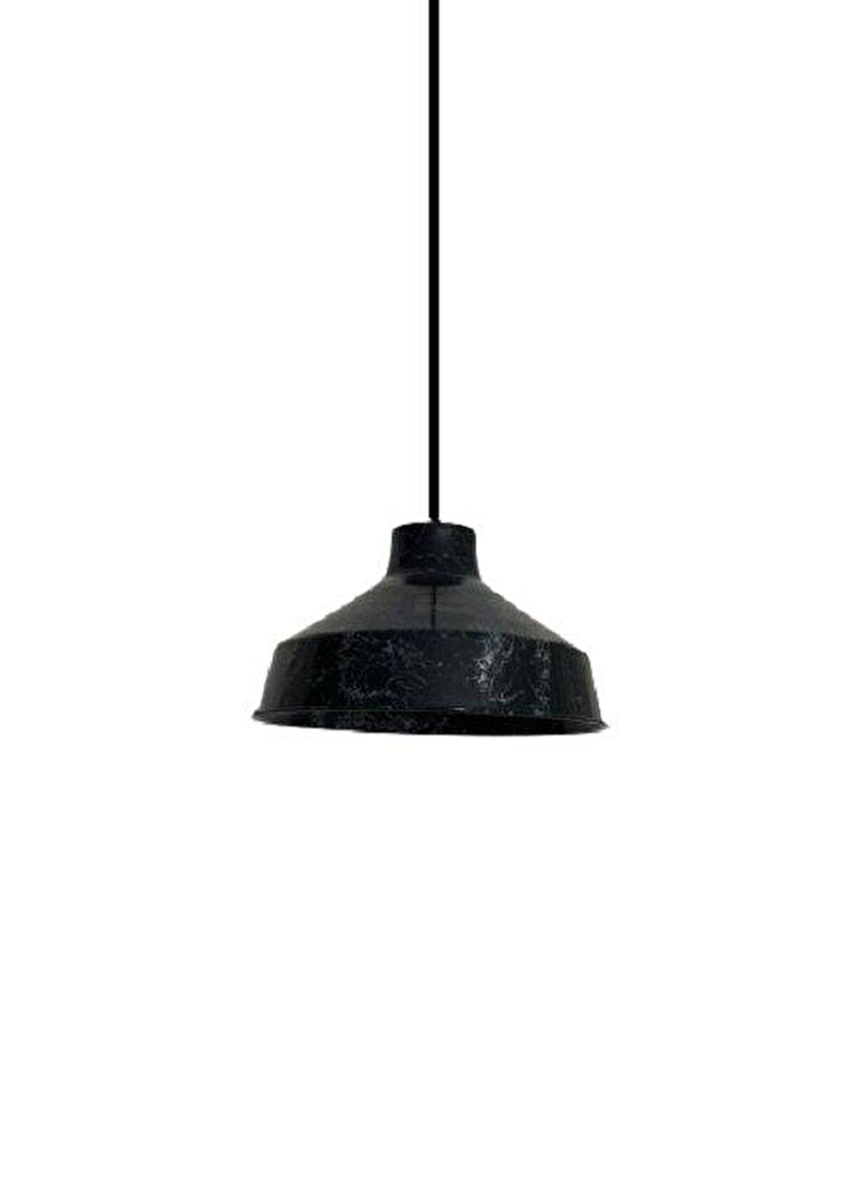 Rsylight Retro Siyah Beyaz Desenli Dekoratif Tekli Rustik Metal Sarkıt Avize 