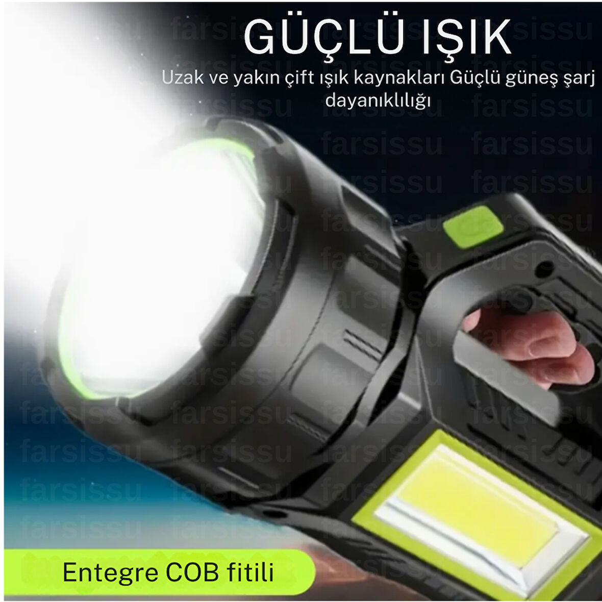 GK-T95  5 Adet 30W Uzun Menzilli Solar Panelli Powerbank Usb Çıkış S.o.s Lu Ultra Güçlü Ledli Şarjlı Feneri