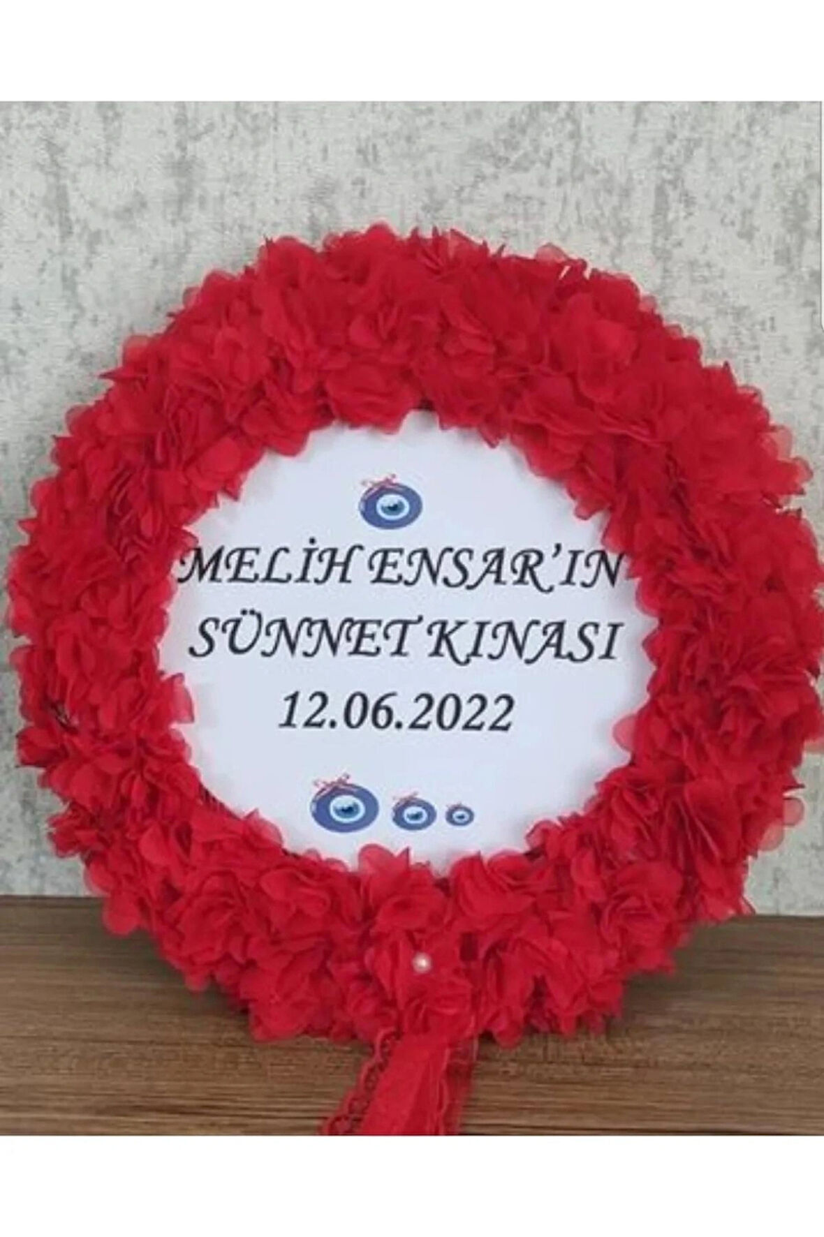 Isme Özel Deri Tef Kına Tefi Lazer Güllerle Süslenmiş Gelin Tefi 30 Cm Vurmalı Çalgı Müzik Aleti