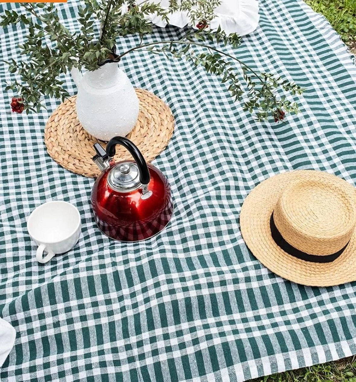 Çok Amaçlı Sofra Bezi & Piknik Örtüsü & Masa Örtüsü Ekose Pötikare Desenli