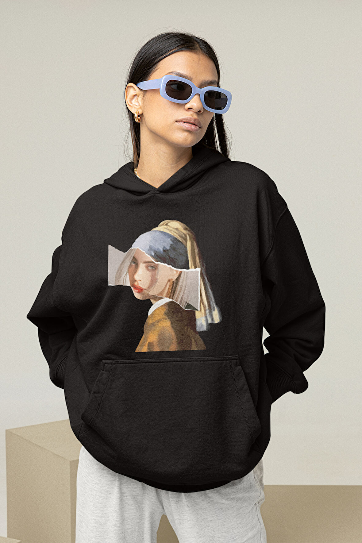 Billie Eilish Baskılı Unisex Hoodie, Oversize Şarkıcı Sweatshirt