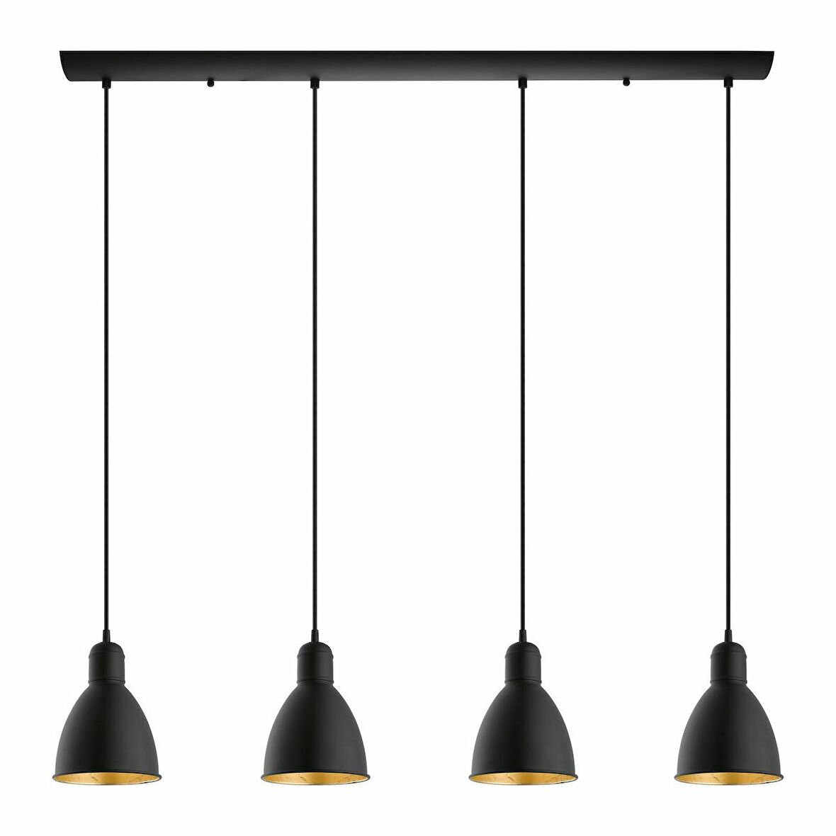 Rsylight Retro Metal Masa Üstü Rustik 4 Lü Siyah Sarkıt Avize genişlik 100 cm