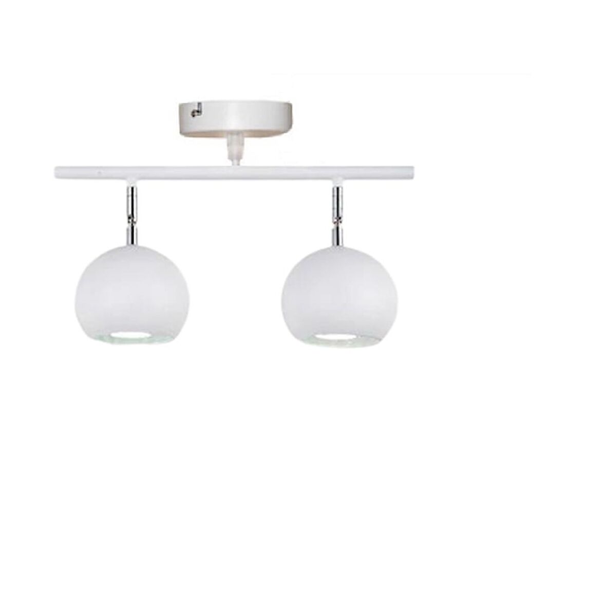 Rsylight Metal Modern Spor 2 Lİ Beyaz Mafsallı Led Spot Avize Beyaz Ampullü 
