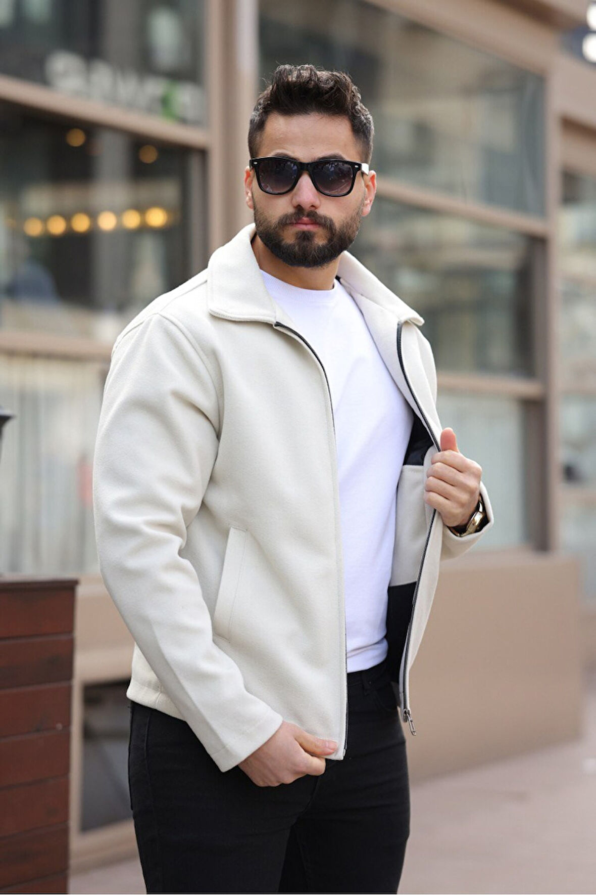 Şık ve Basic Slim Fit Kaşe Ceket