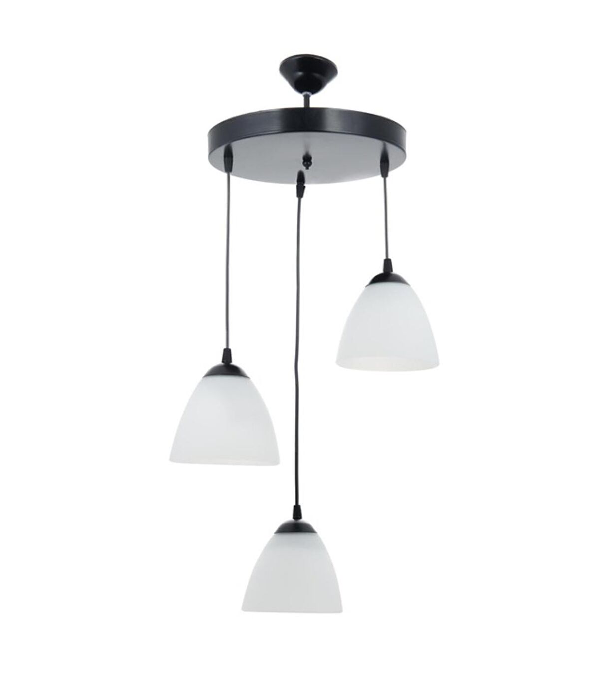 Rys Retro Metal Opal camlı 3 lü Dekoratif Modern Sarkıt Avize Çap:30 cm