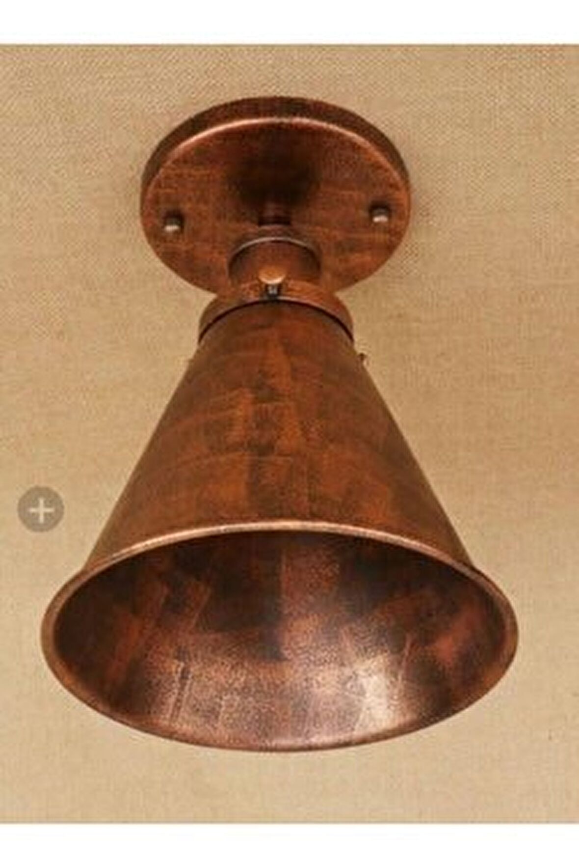 Rys Retro Metal bakır Batinalı Dekoratif Tavan Avize 18 cm 