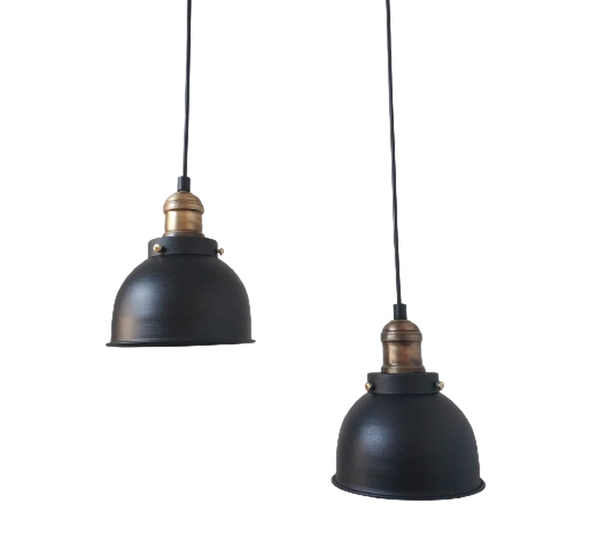 Rys Retro Metal Dekoratif 2 li Yuvarlak Dekoratif Sarkıt Avize Çap:30 cm