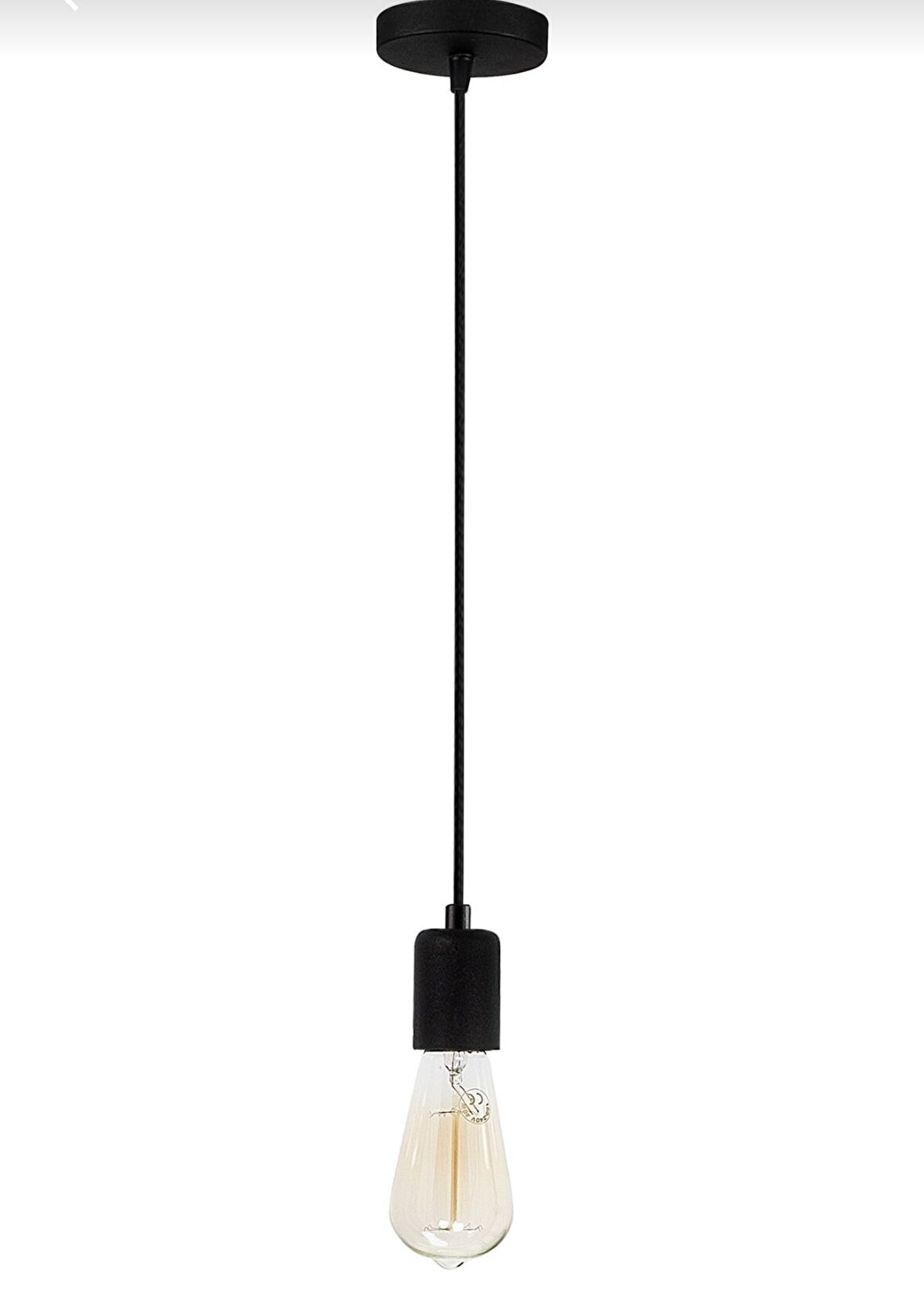 Rys Retro Modern Tekli Siyah Metal Sarkıt Avize