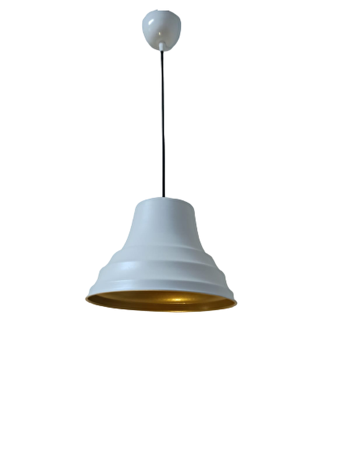 Rys Retro Metal Dekoratif Sarkıt Avize Beyaz İçi Gold Kafe Mutfak Aydınlatma Çap:27 cm